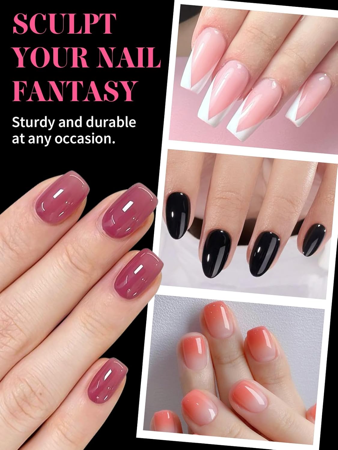 EBANKU Dual Nail Forms for Poly Extension Gel, 120 PCS 2 In 1 Nail Molds Reusable Nail Extension Forms for Builder Gel Manicure Design Salon DIY-12 Sizes