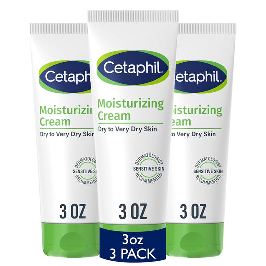 Cetaphil Face & Body Moisturizer, Hydrating Moisturizing Cream for Dry to Very Dry, Sensitive Skin, NEW 3 oz Pack of 3, Fragrance Free, Non-Comedogenic, Non-Greasy