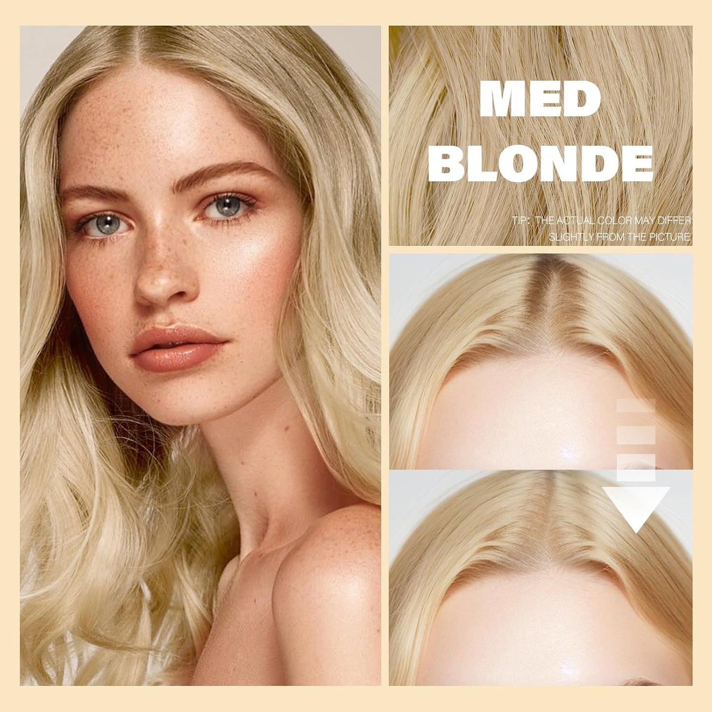 Root Touch Up Sets,Hairline Powder for Women Cover Up- Hairline Concealer for Thin and Thinning Hair, Water & Sweat Resistant,Contain Azonbey Makeup Brush (Med Blonde, Med-Makeup Brush)