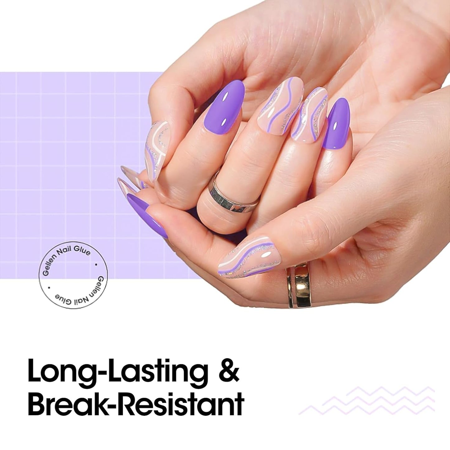 Gellen 4 in 1 Nail Glue for Nail Tips, 18ML Nail Gel Glue for Soft Gel Nails Tips and Clear Press on Nails, Long Lasting Easy Nail Extension Gel, UV Led Lamp Needed