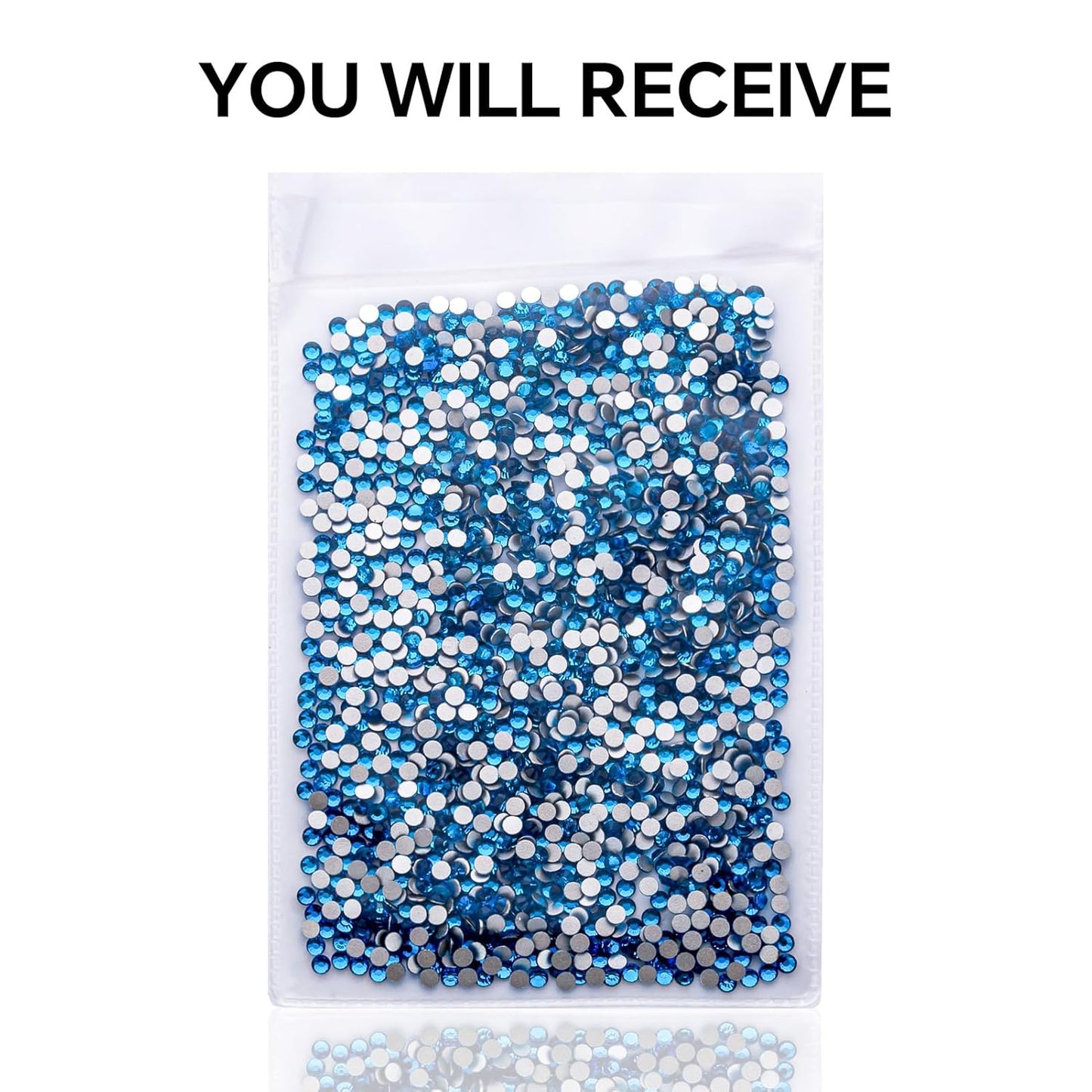 1440Pcs Blue Zircon Crystal Rhinestones,Glass Flatback Rhinestones Gemstones for Nail Face Makeup Art Crafts Clothes Decoration -(SS12,3.0mm,Blue Zircon)