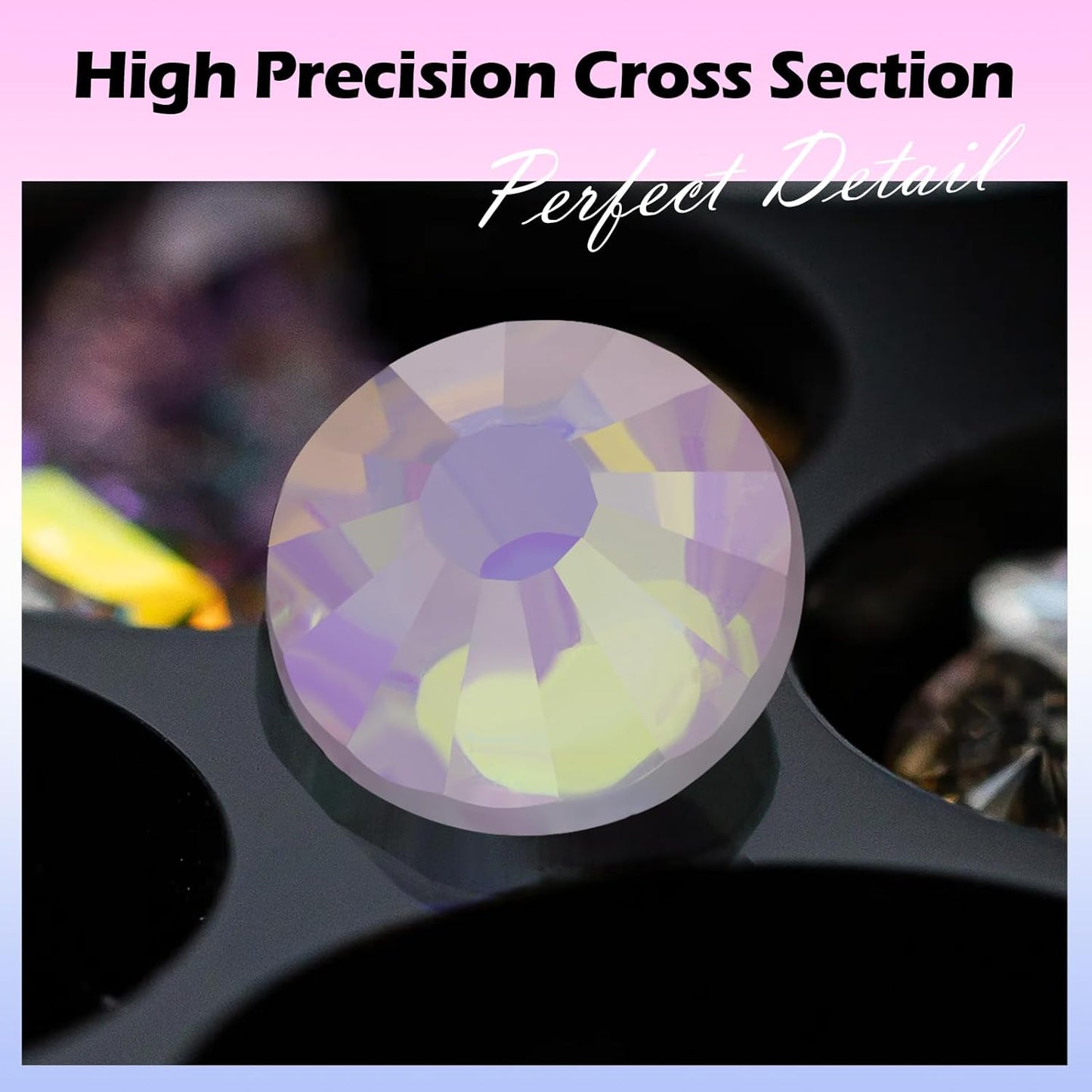 F Pink Flatback Rhinestones, Glass Rhinestones for Nail Art and Craft, Glue Fix, Loose Crystal Gemstones(F Pink, SS8, 1440pcs, 2.3-2.5mm)