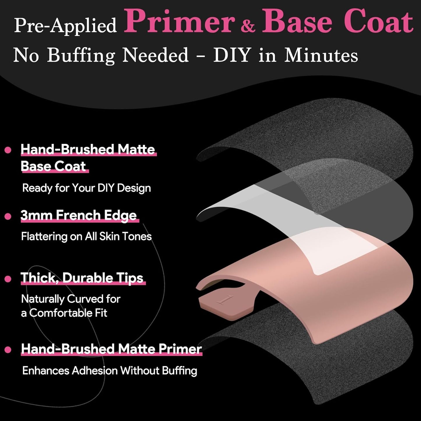 Press On Toenails for Women, Brown Pink 15 Sizes 270 Pcs Toe Nail Tips Pre-applied Primer& Base Coat, Full Cover Real Square French Tip Extension DIY at Home, Builder Nail Gel & Top Coat Required