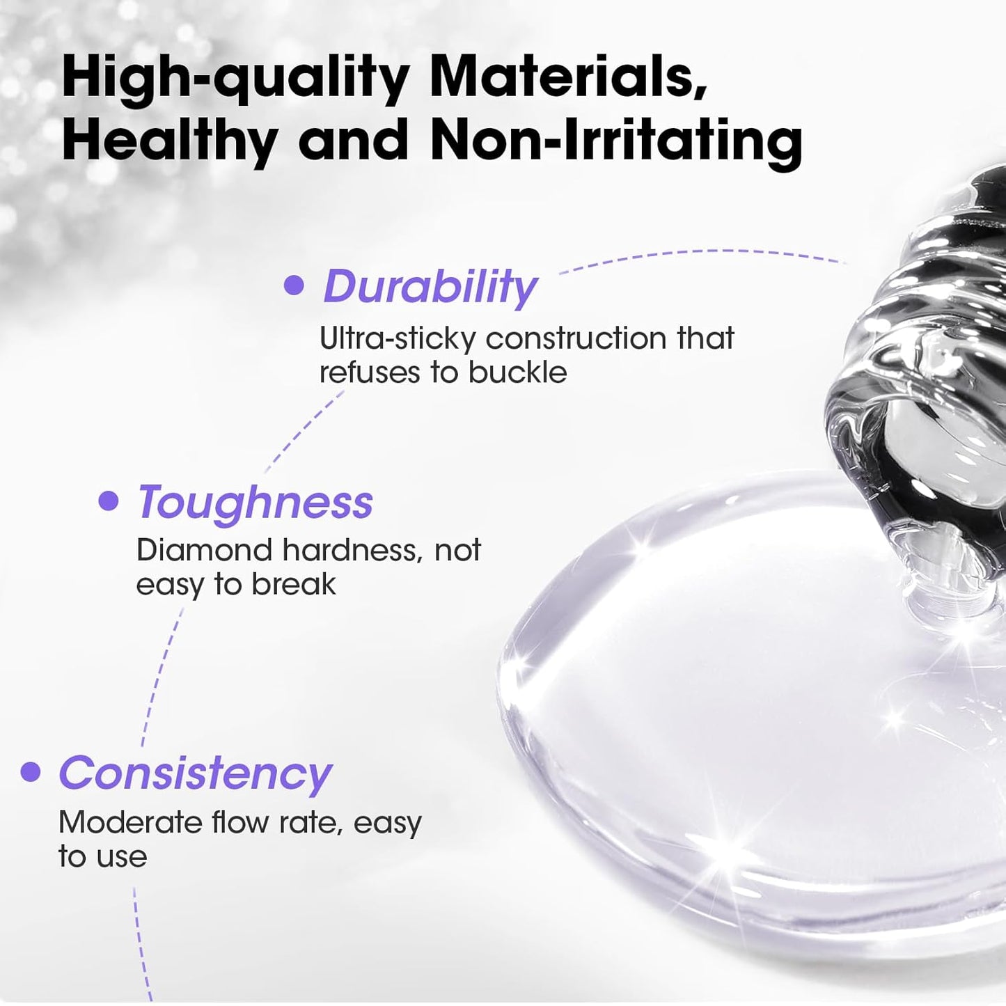 GELLEN 4 in 1 Builder Nail Gel & Gel Top Coat in a Bottle, 20ml Amethyst Builder Top Coat for Apex Building, 3D Nail Arts and Chrome Nails