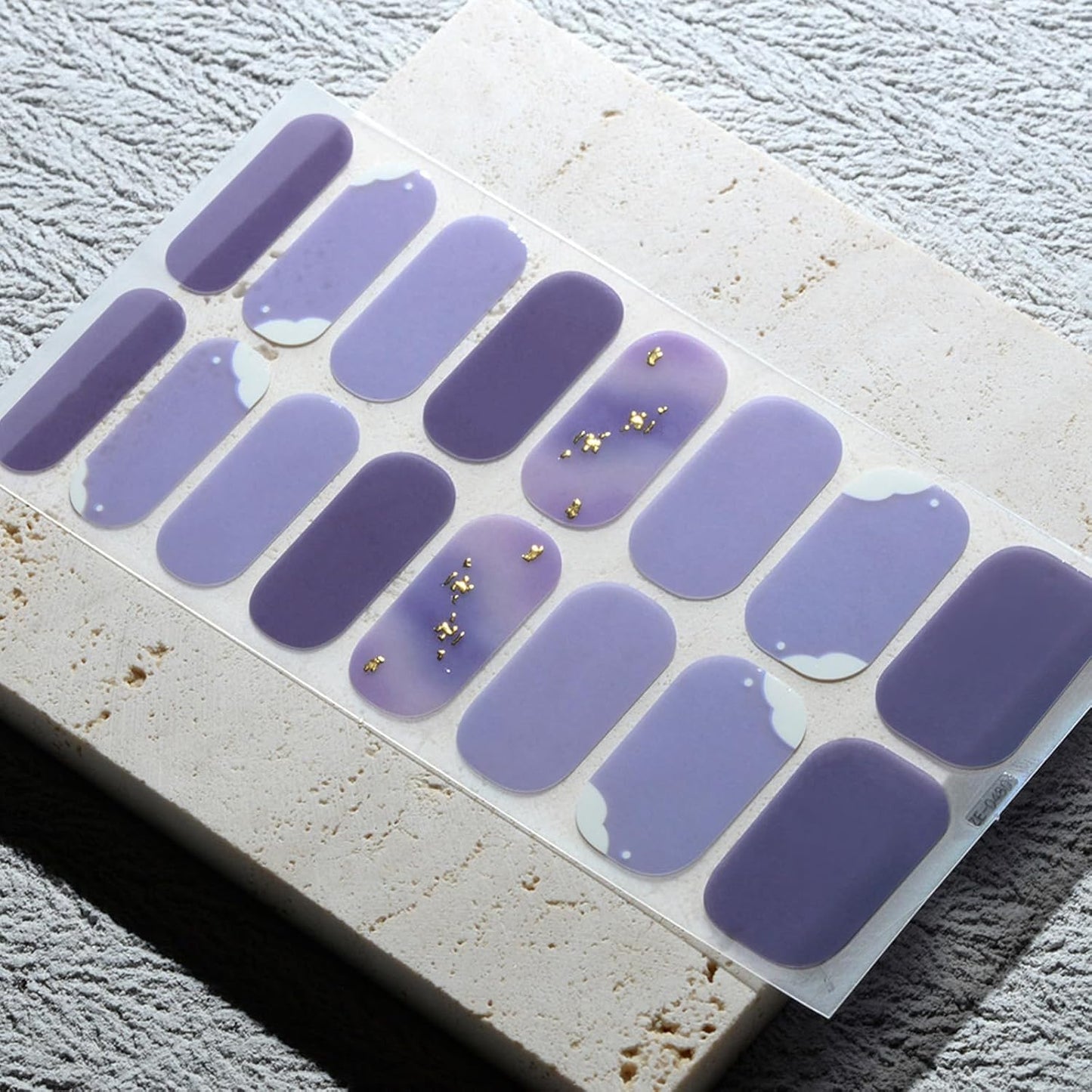 Nail Polish Strips, 32PCS Salon Quality Wraps, Long Lasting Gel Nail Stickers for Women Easy Apply& Remove (Violet Hill)