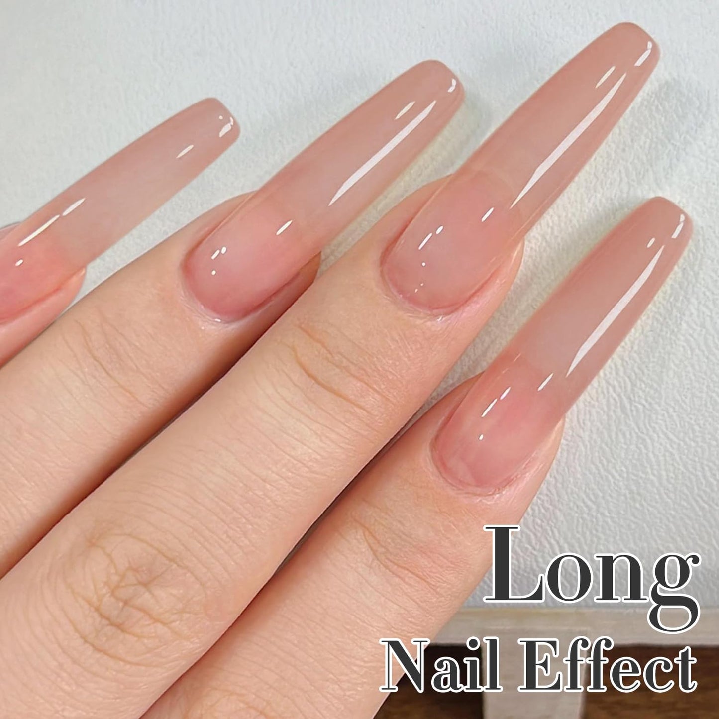 Double Rhythm 0.5Oz Translucent Gel Polish Sheer Neutral Natural Light Milky Same Color Same Bottle 15ML Jelly Nail Art DIY at Home (Skin Nude-A1370)