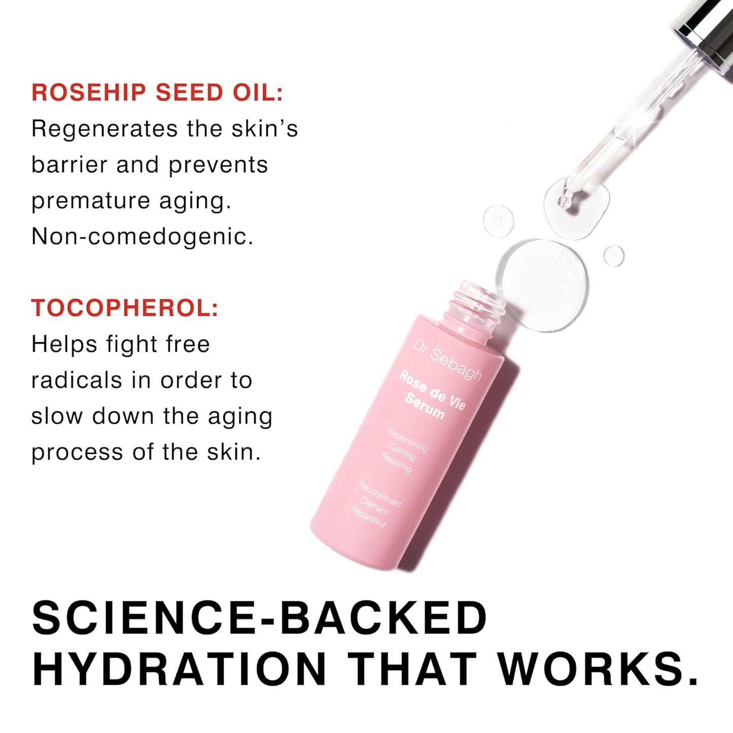 Rose de Vie Serum - 1 fl oz | Nourishing Facial Formula for Dry or Sensitive Skin | Support Skin Vitality