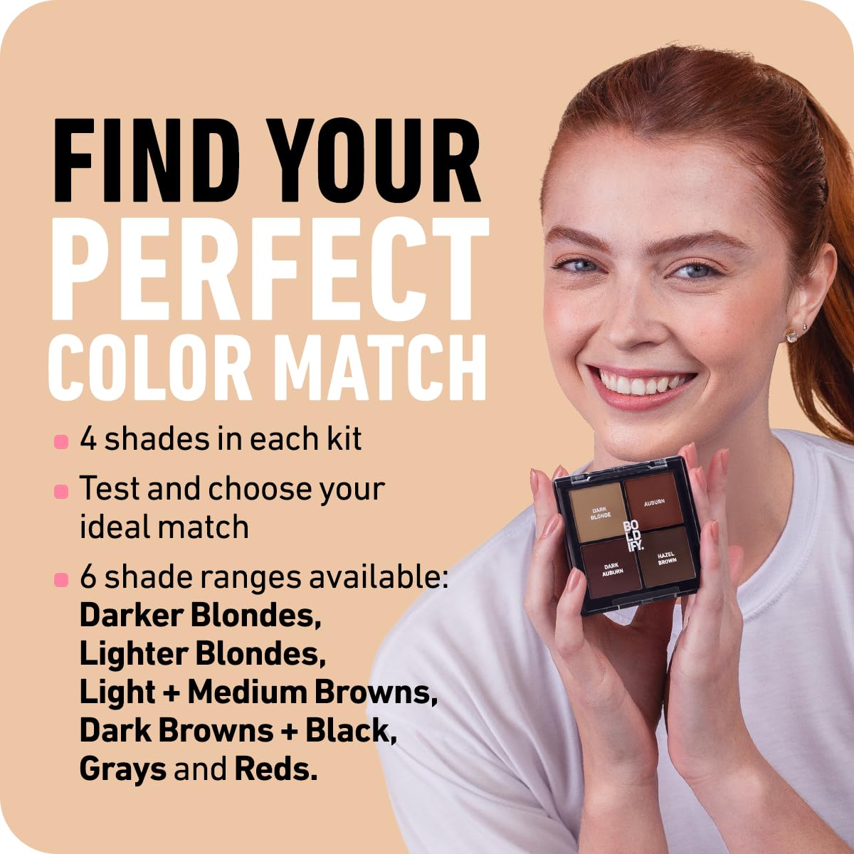 BOLDIFY Hairline Powder Color Sample Kit - Root Touch Up Hair Color for Gray Coverage - Bald Spot Concealing Hair Powder for Women & Men - 48-Hour Stain-Proof - Grays