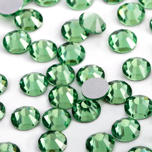 5000 PCS SS6 Flatback Rhinestones,12-Facet Diamond-Cut Glass Gems for Nail Art,Clothing,DIY Crafts,Glue-On Decoration Stones with Silver Backing,Peridot