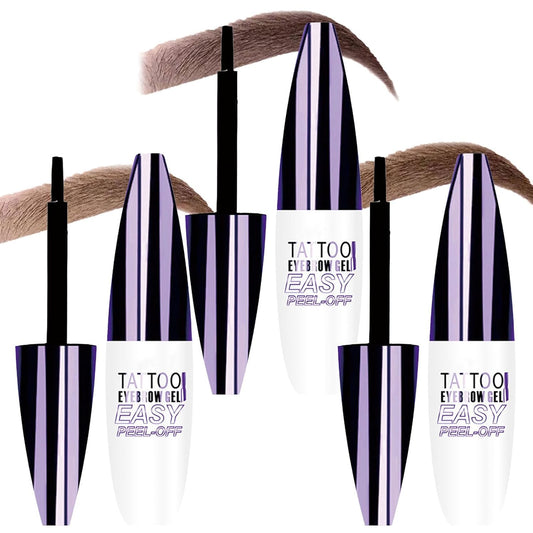 Tattoo Eyebrow Gel Easy Peel Off, Peel Off Eyebrow Tint, Easy Peel off Eyebrow Gel, Peel Off Eyebrow Tint, Waterproof & Sweatproof for All Skin Types (3 pcs)