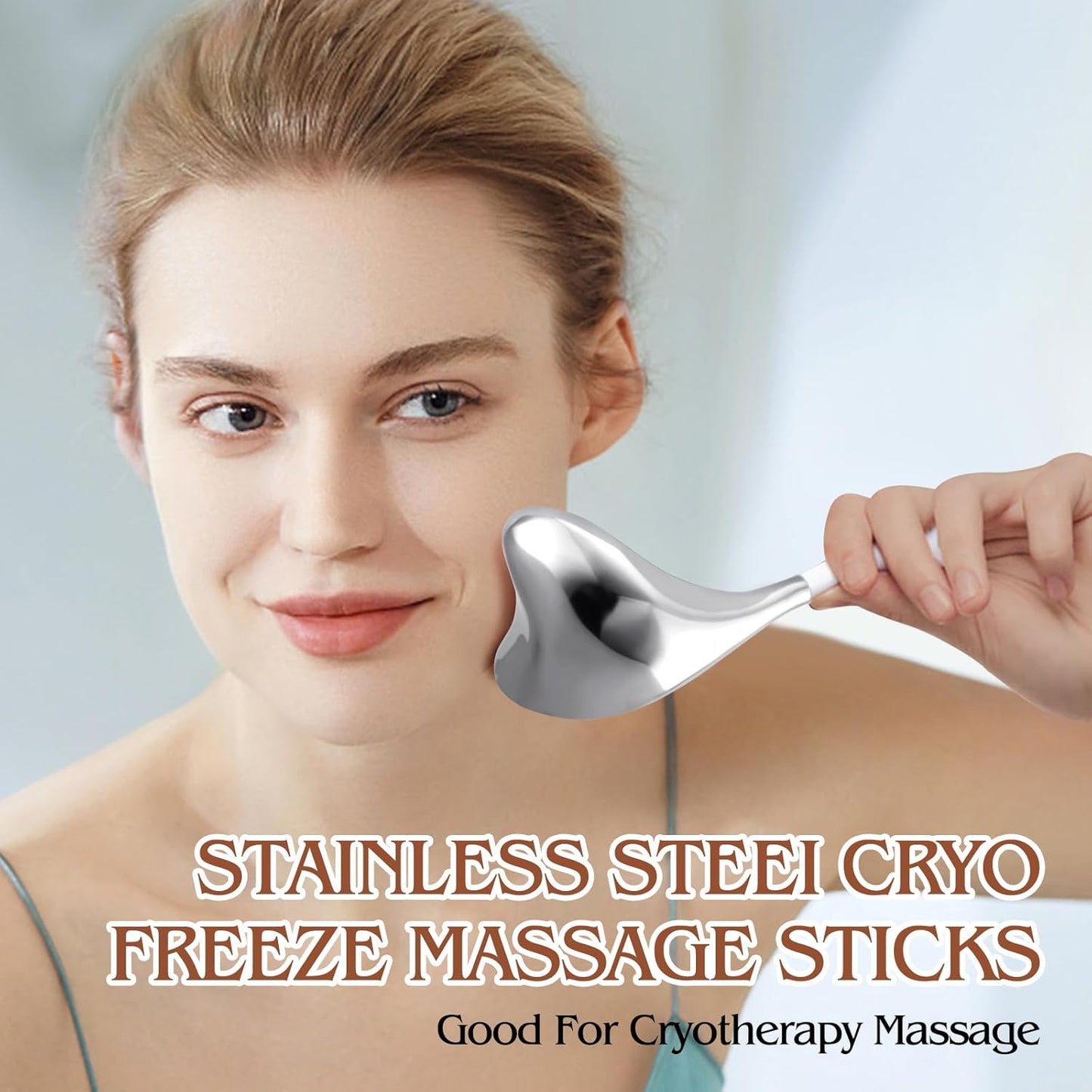 Cryo Sticks for Face - Gua Sha and Massage 2-in-1, Ice Globes-Facial Skin Care Tools for Women, Cold Globes for Facials, Cooling Face Globes