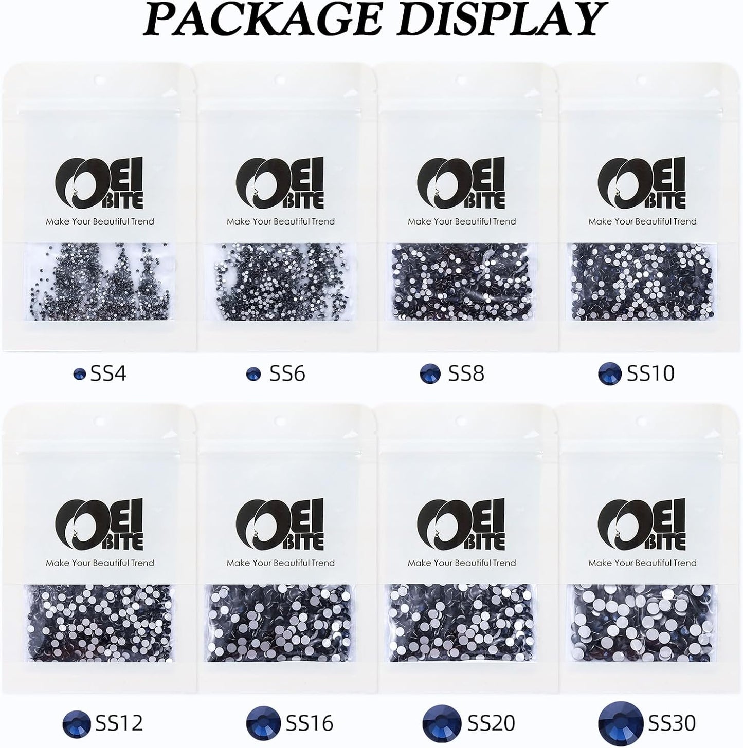 Montana Flatback Rhinestones, Glass Rhinestones for Nail Art and Craft, Glue Fix, Loose Crystal Gemstones(Montana, SS16, 1440pcs, 3.8-4.0mm)