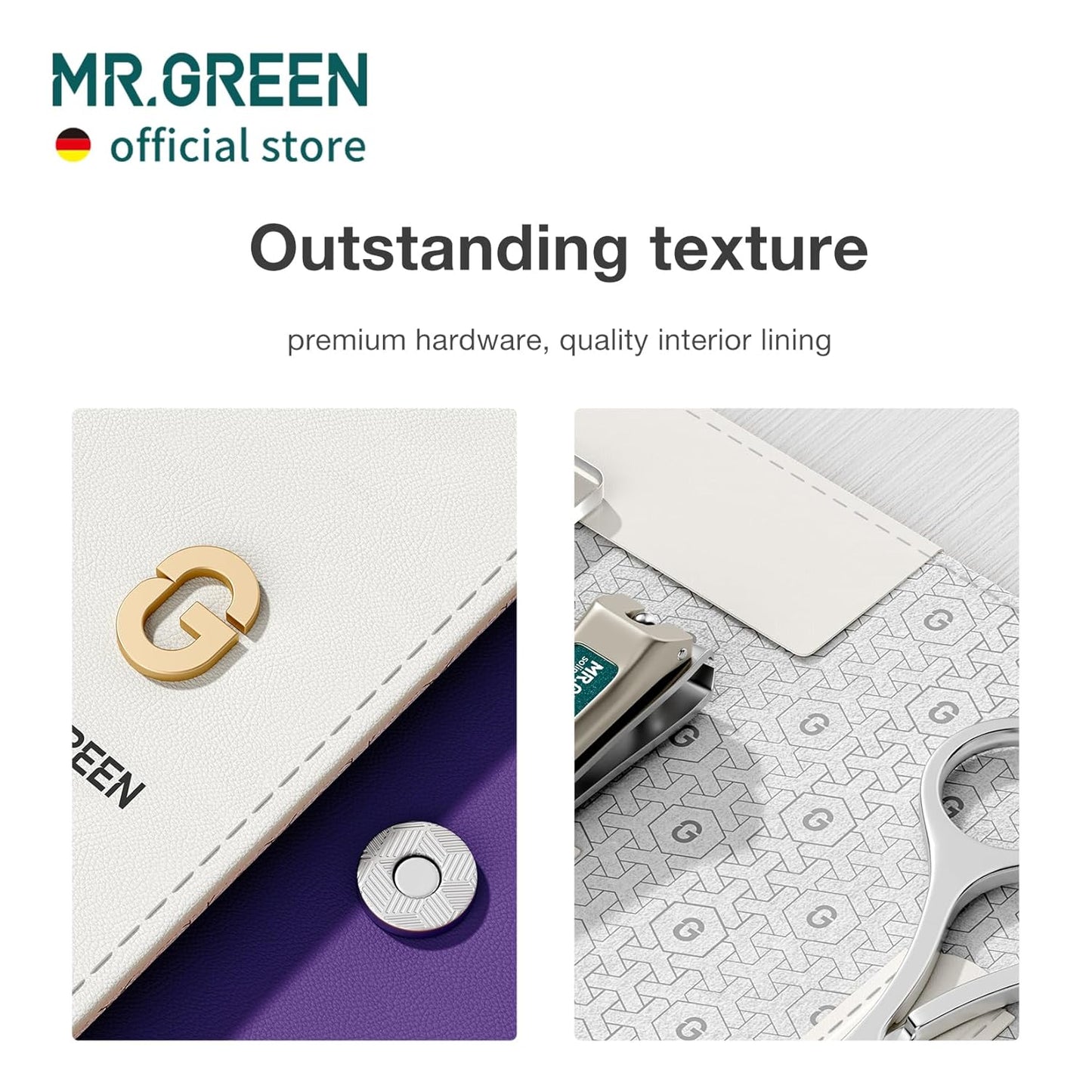 MR.GREEN Colorful Manicure Set Practical Pedicure Kits Nail Clippers Personal Care Tools Facial Hair Scissors with Fashion Case (Mr-6684 Purple)