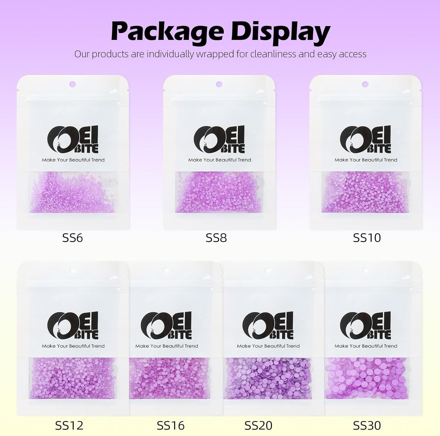 Mocha Lt.Purple Flatback Rhinestones, Glass Rhinestones for Nail Art and Craft, Glue Fix, Loose Crystal Gemstones(Mocha Lt.Purple, SS20, 1440pcs, 4.6-4.8mm)