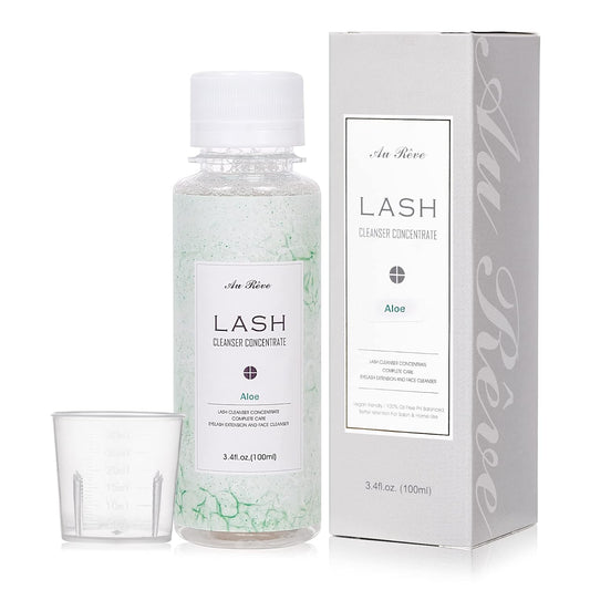 Eyelash Cleanser Concentrate 100ml Lash Extension Shampoo Oil-Free Eyelash Extension Shampoo with Salon Home Care -Makes 20 Bottles 60ml Lash Shampoo, Aloe
