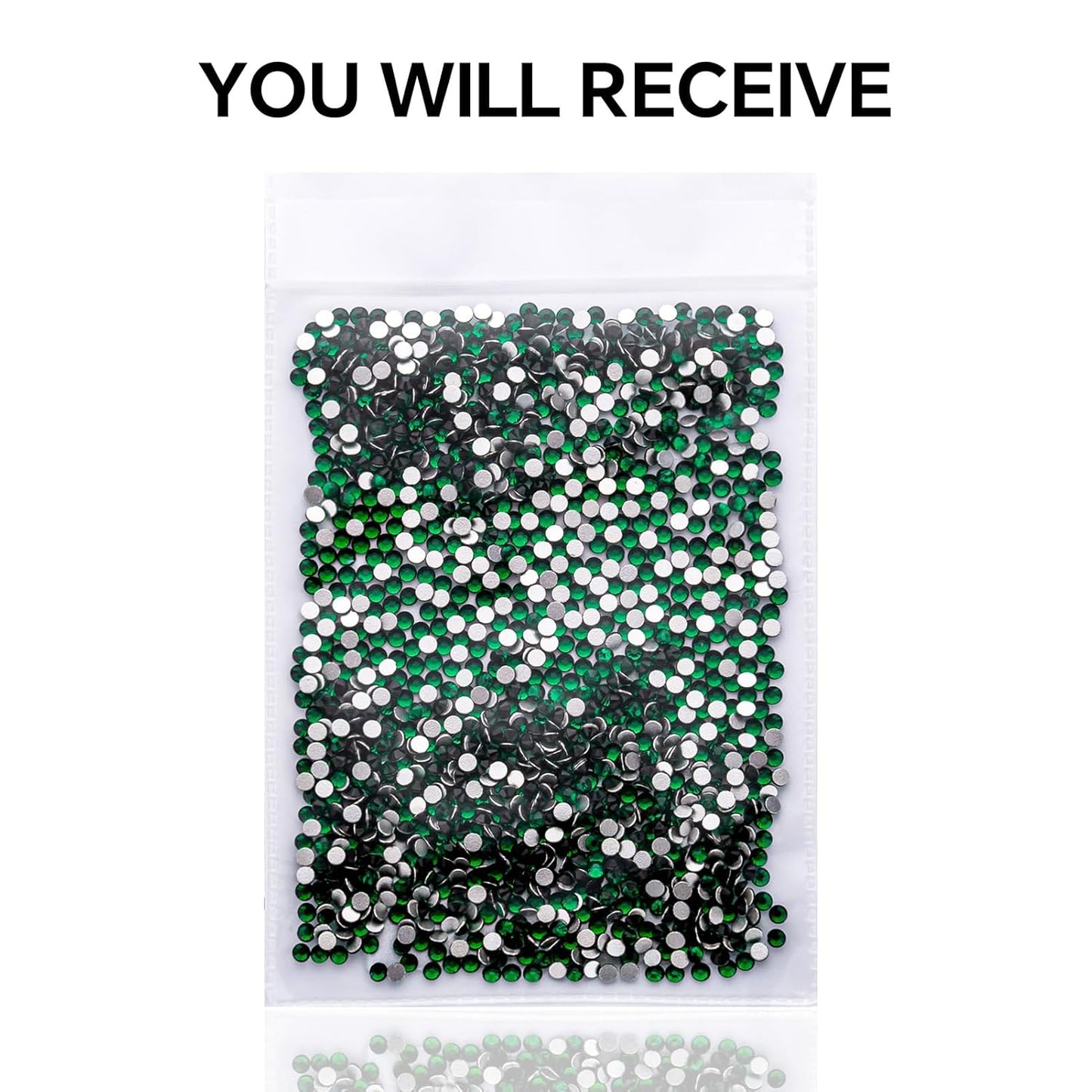 1440Pcs Dark Green Crystal Rhinestones,Glass Flatback Rhinestones Gemstones Small for Nail Face Makeup Art Crafts Clothes Decoration -(SS8,2.4mm,Dark Green)