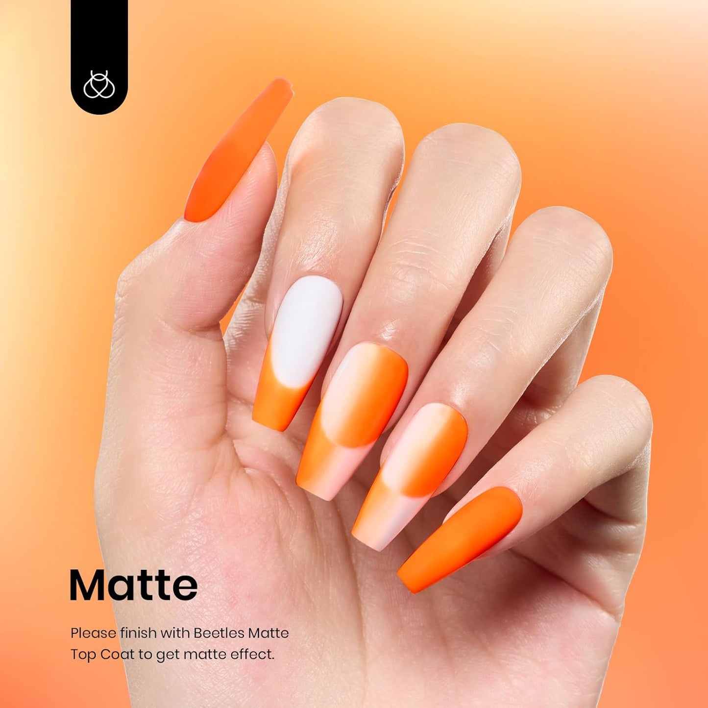 beetles Gel Polish Halloween Orange Gel Nail Polish UV Soak Off Long-Lasting High Gloss Orange Nail Polish Gel for Salon DIY Manicure Nail Lamp Nail Art Home