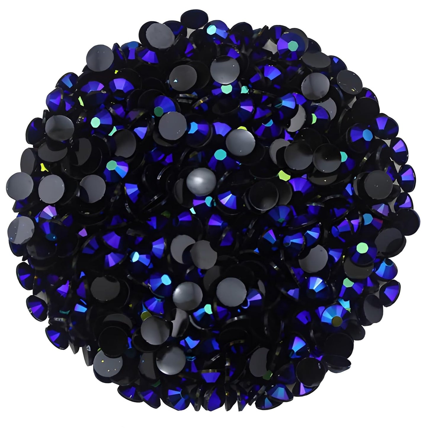2250 Pcs SS16 4mm AB Flatback Rhinestones for Nails Art Crafts Glitter Round Shine Gems Crystals DIY Clothes Shoes （Black-Bottom Sapphire AB）