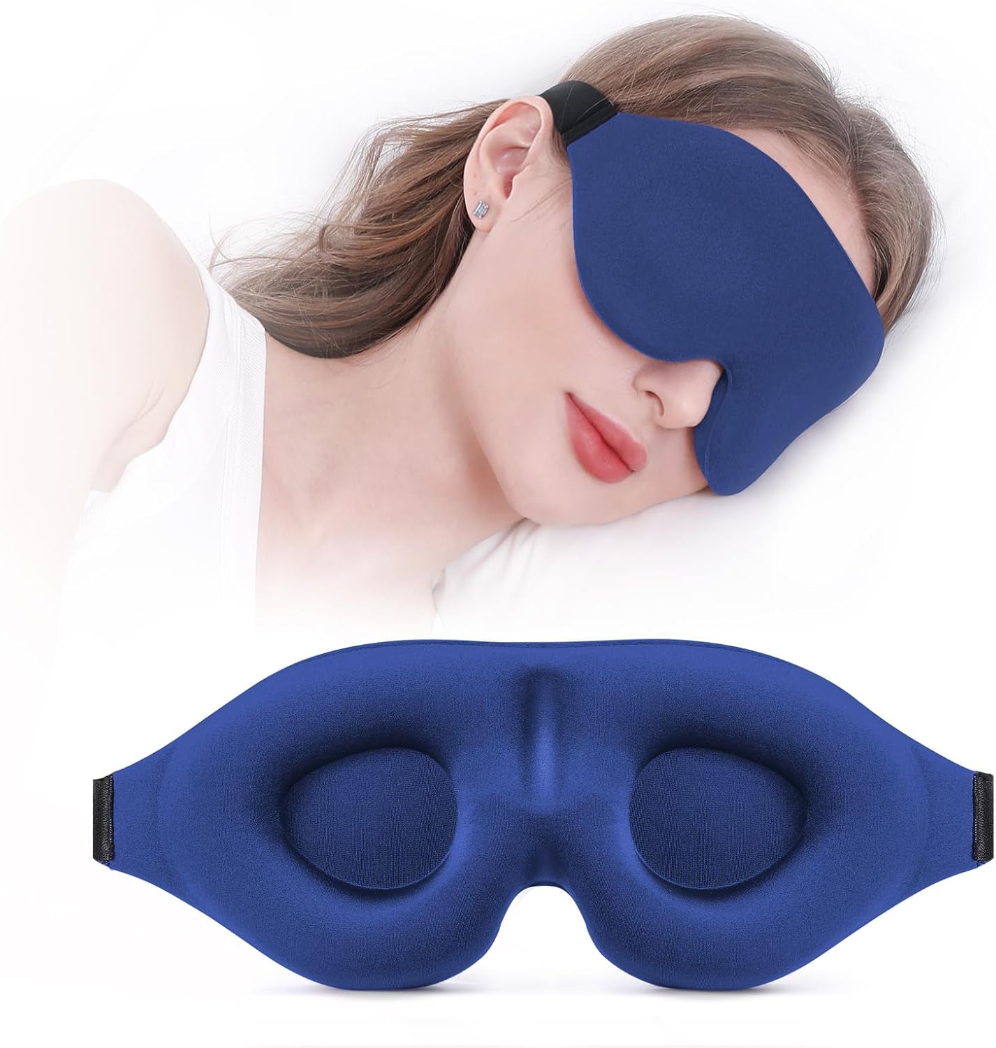 YIVIEW Sleep Mask for Side Sleeper, Complete Light Blocking 3D Pink Sleeping Eye Mask, Soft Breathable Eye Cover for Women Men, Relaxing Zero Pressure Night Blindfold
