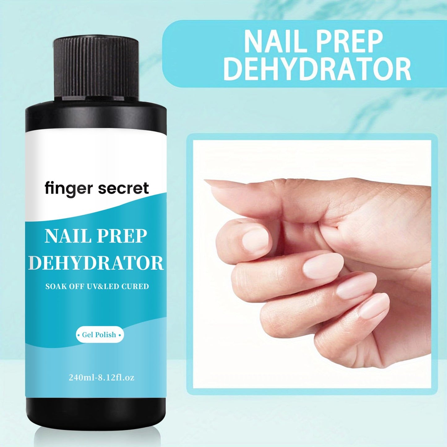 240ml/8floz Nail Prep Dehydrator for Gel Polish, Fast Dry Nail Primer, NaiL Dehydrator for Nail Art Design in Salon or Home Use