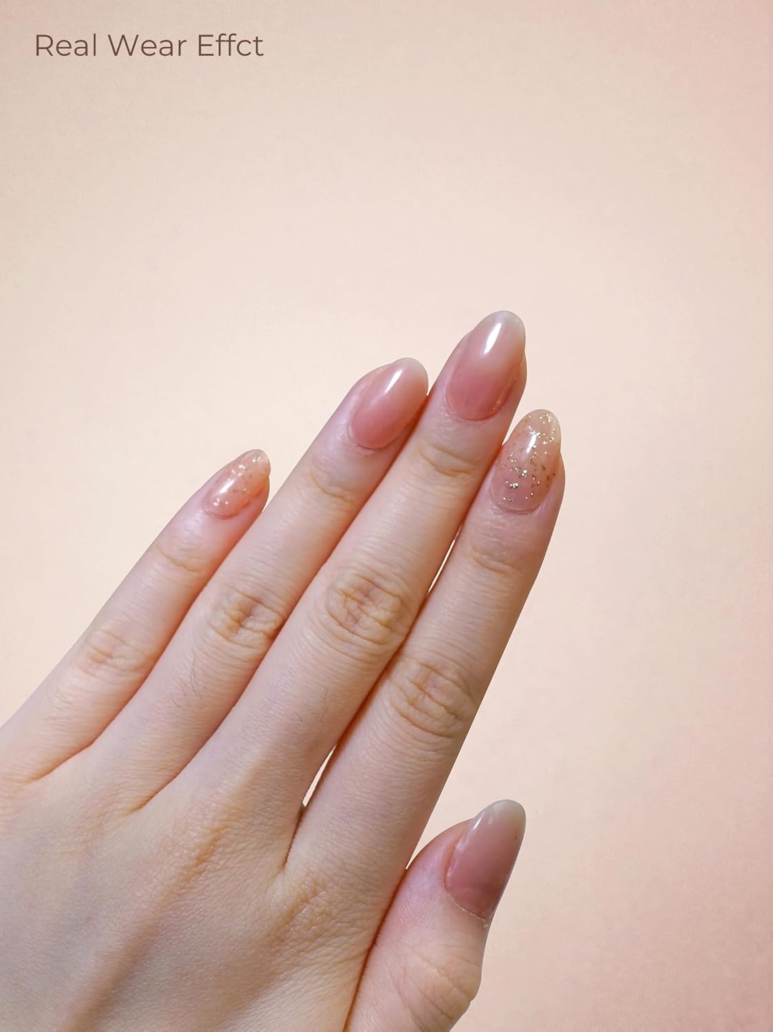 Pre Cured Gel Nail Strips - 44PCS Salon Quality Gel Nail Stickers - Long Lasting Polish Wraps for Women no UV Light Needed Easy Apply& Remove (Crush Gold）