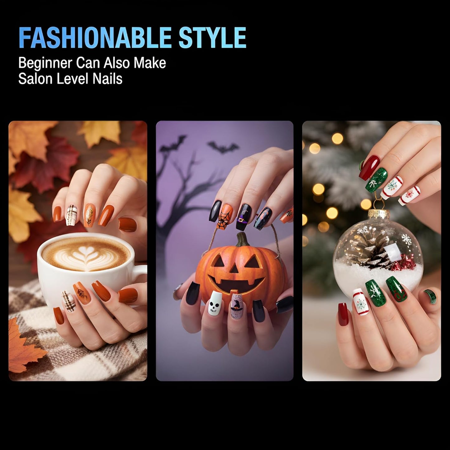 TOMICCA Medium Coffin Nail Tips, 360Pcs Half Matte Gel Nails, 15 Sizes Nail Extension Tips Set, Full Cover Pre Shaped Fake Nails for Beginner and Professional DIY Nail Salon