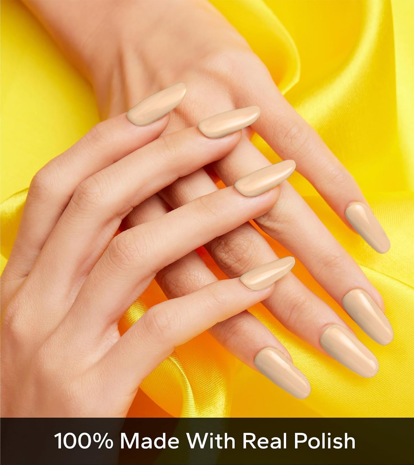 Nail Polish Strips, 20Pcs Salon Quality Gel Nail Stickers, Easy Long Lasting Wraps for Short Nails no UV Light Needed (Skin Color)