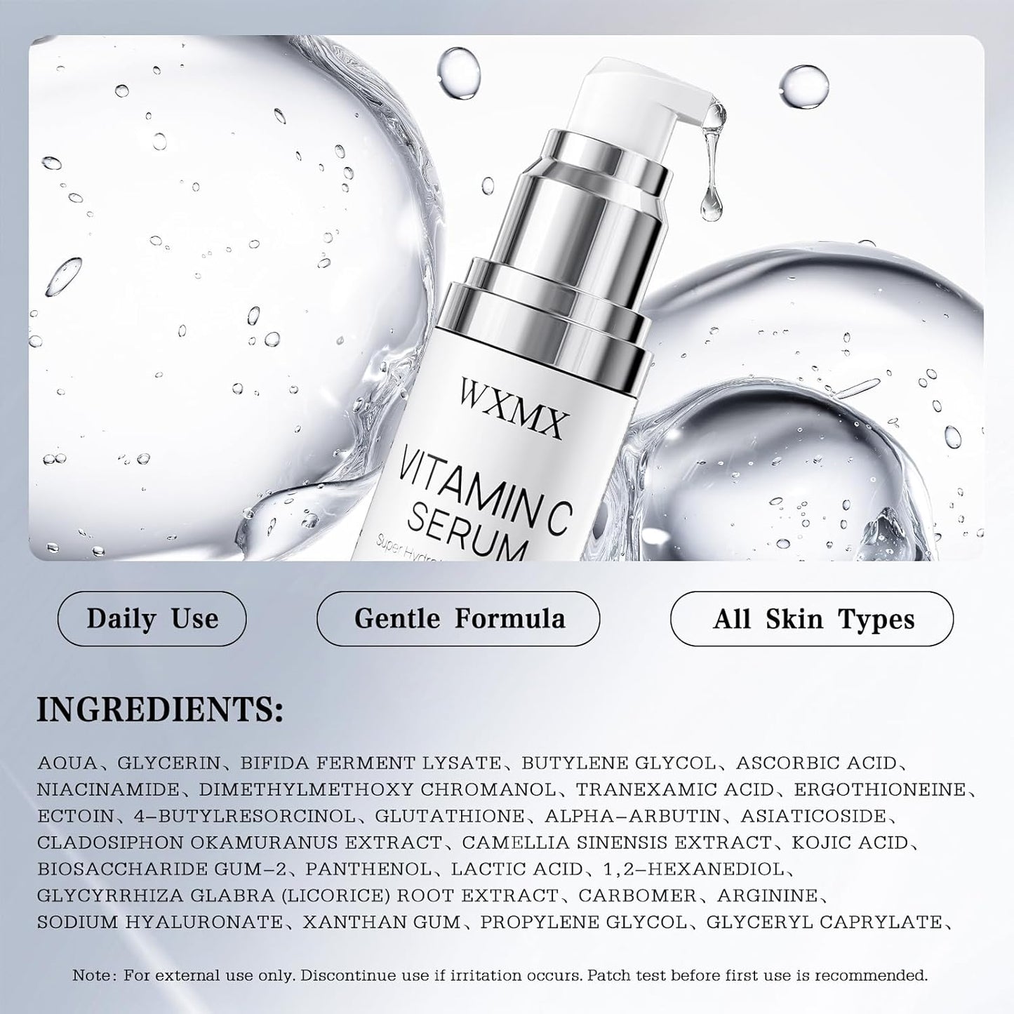 Super Vitamin C Face Serum for Mature Skin: All-in-One Hydrating Anti-Aging Formula by Vitamin C, Hyaluronic Acid, Caffeine-Firming, Lifting, Targets Dark Spots, Wrinkles, 1 fl oz (Pack of 1)