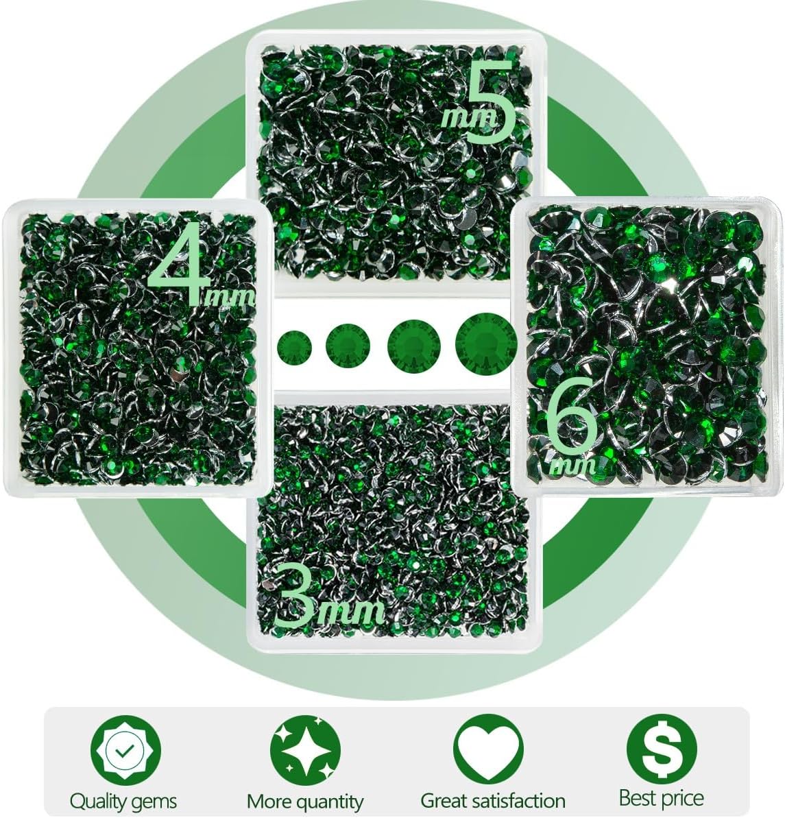 Emerald Green Crystal Resin Rhinestones w B7000 Jewelry Glue for Bedazzling Crafting 3mm 4mm 5mm 6mm Flatback Stones Diamonds Crystals Gems Charms for Nails Face Eyes Makeup Tumblers DIY Crafts
