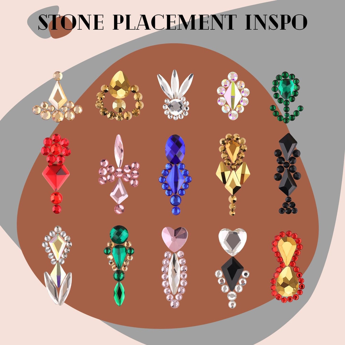 2060Pcs Silver Clear Nail Rhinestones 60Pcs Multi Shapes Glass Flatback Nail Gems + 2000Pcs 1.5-4mm Round Crystal, Manicure Nail Charms Diamond Gemstones for Acrylic Nails Decoration