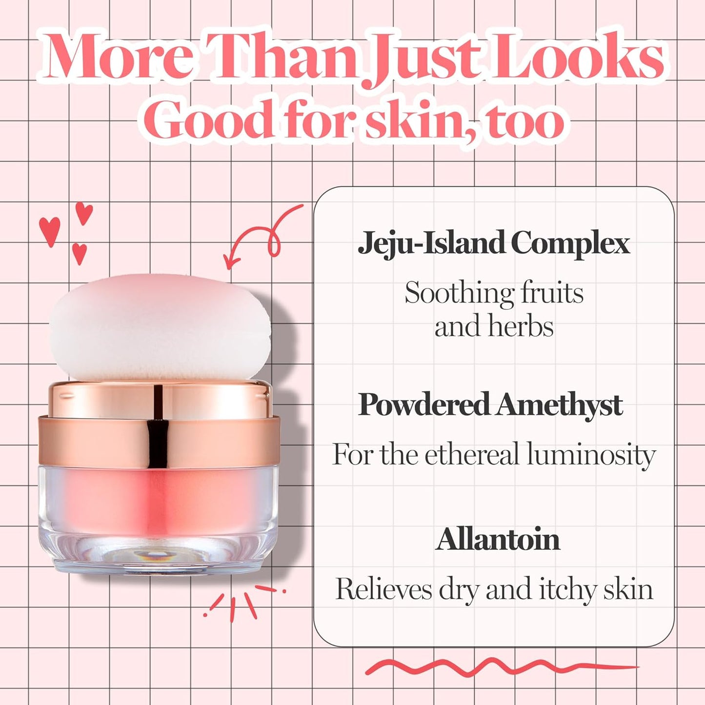 Hope Girl 3D Powder Blusher 0.17oz | Skin-Loving Korean Mini Blush for Cheeks and Eye Makeup w/Allantoin | K Beauty Cool Toned Vibrant Sunkissed Fine Powder Makeup Blush Cosmetics (#02 Coral Stone)