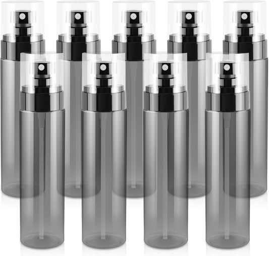 9Pack Small Spray Bottle, 4oz Black Plastic Fine Mist Mini Spray Bottles, Empty Refillable Travel Bottles for Hair, Cleaning, Salons, Planting, Skin Care
