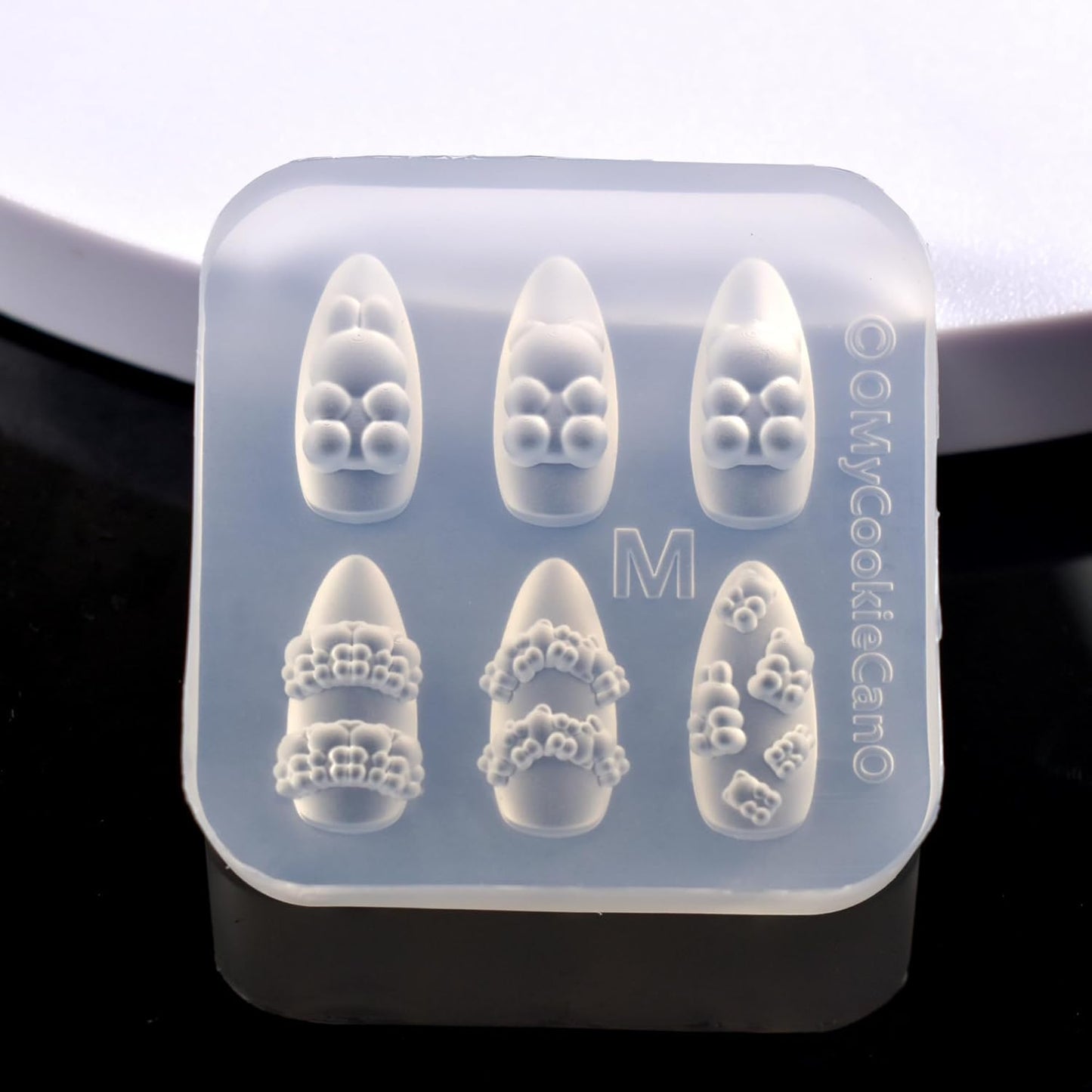 Silicone Nail Art Molds Cute Little Bear Charm Design Carving Template Resin Mold Nail Accessories for Women DIY Manicure Supplies