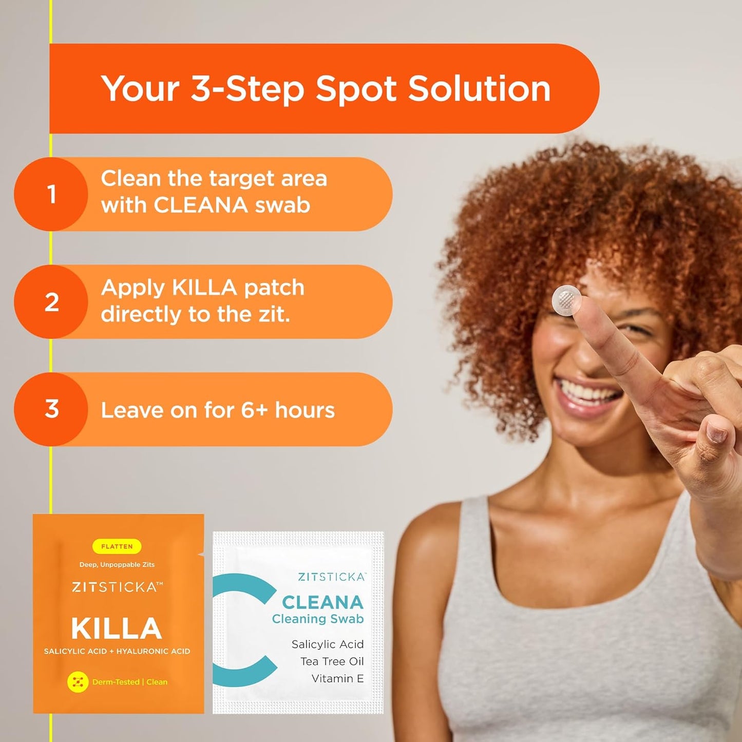 ZitSticka Killa Pimple Patches for Face - World's Most Potent Pimple Patch with Fast-Acting Microdarts - Starts Working within 6 Hours for Deep, Early-Stage Zits - Regular 8 Count with Cleana Swab