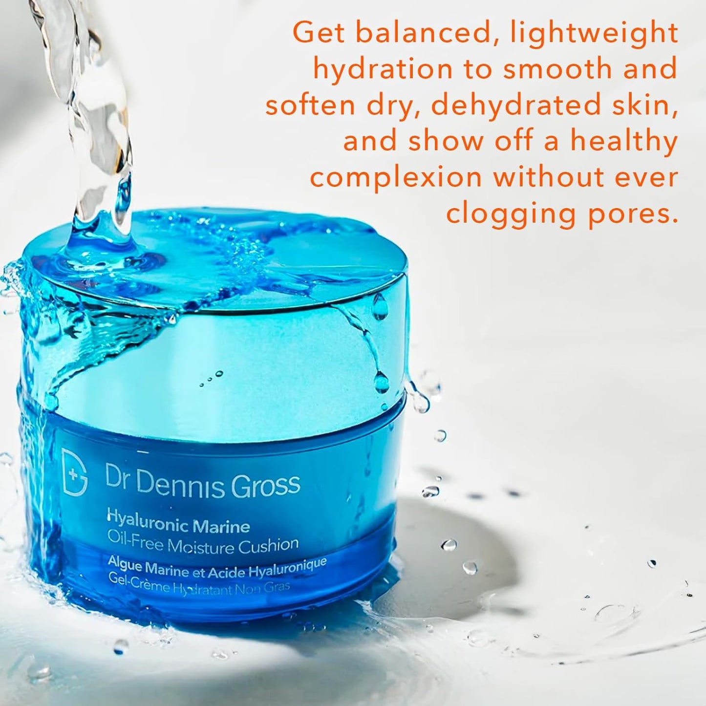 Dr Dennis Gross Hyaluronic Marine™ Oil-Free Moisture Cushion: for Dull, Dehydrated or Dry Skin, 2 fl oz