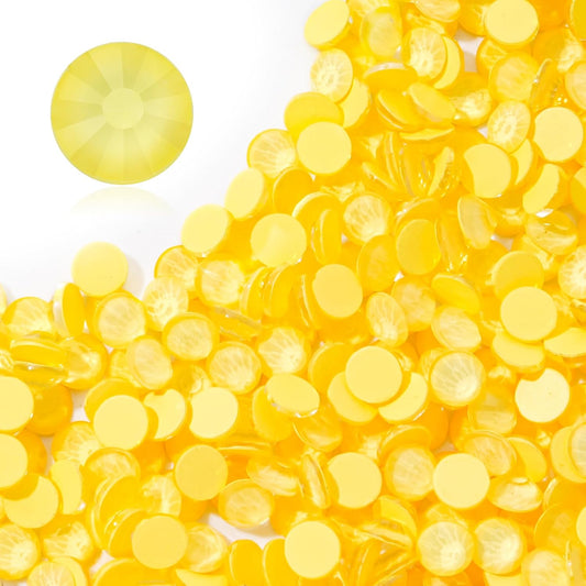 Mocha Citrine Flatback Rhinestones, Glass Rhinestones for Nail Art and Craft, Glue Fix, Loose Crystal Gemstones(Mocha Citrine, SS10, 1440pcs, 2.7-2.8mm)