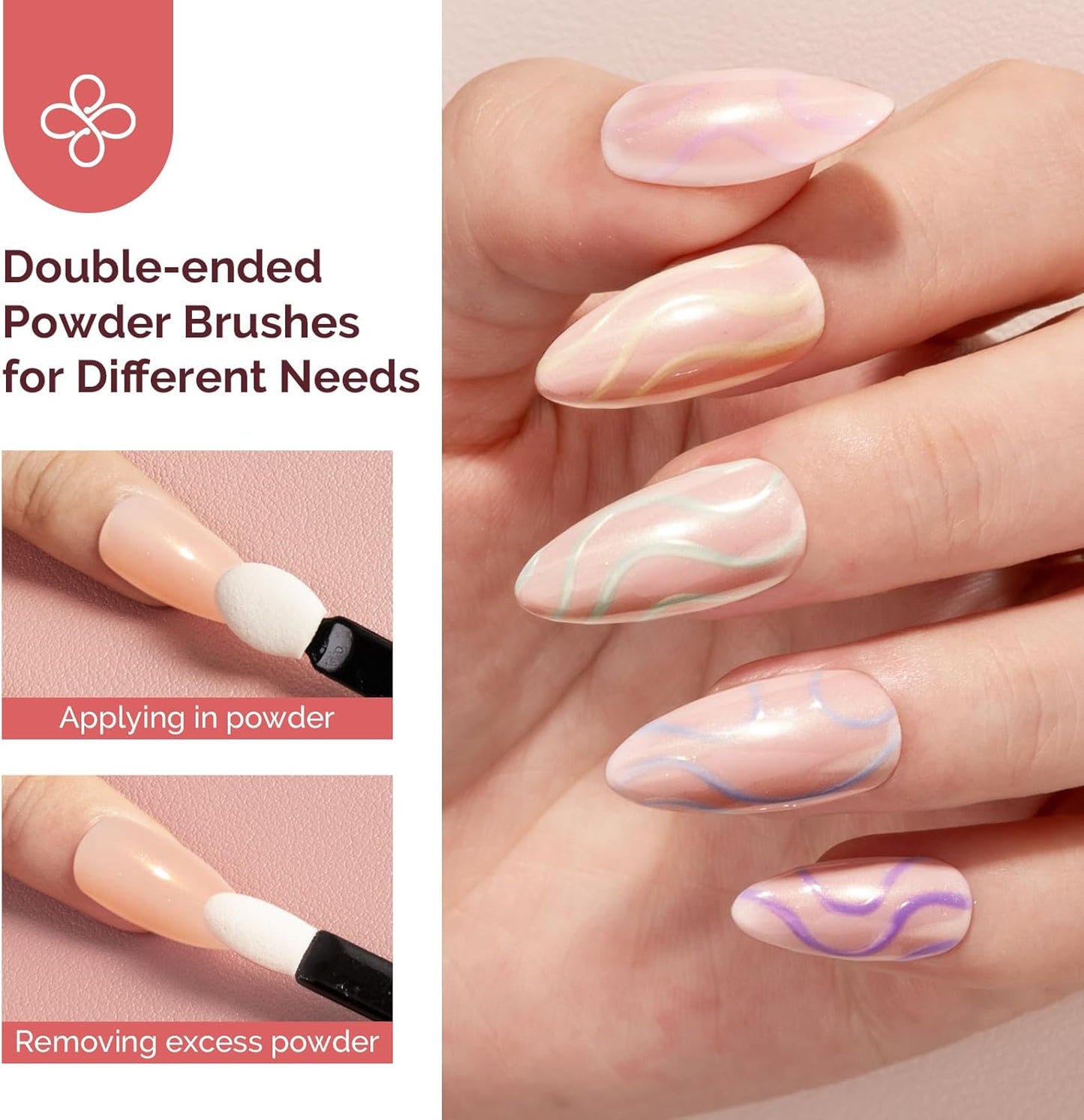 MelodySusie 2Pcs Chrome Nail Powder for Gel Nails, Pearl Powder Mirror Effect Pigment Pearlescent Mermaid Pigment Pearl Glitter for Home DIY Salon Use