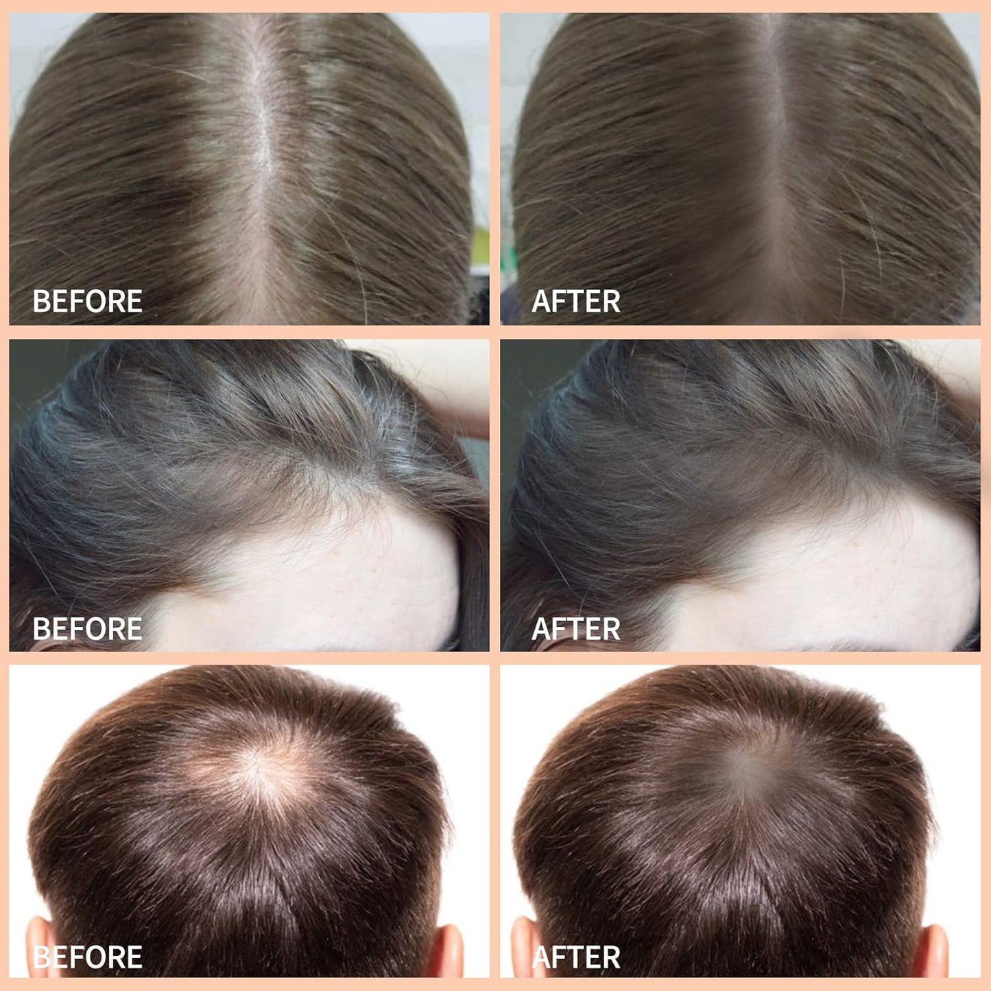 Boobeen Hair Shadow Powder Kit, Root Touch Up Powder Cover Hair Color, Temporary Concealer Powder with Brush for Gray Hair Root