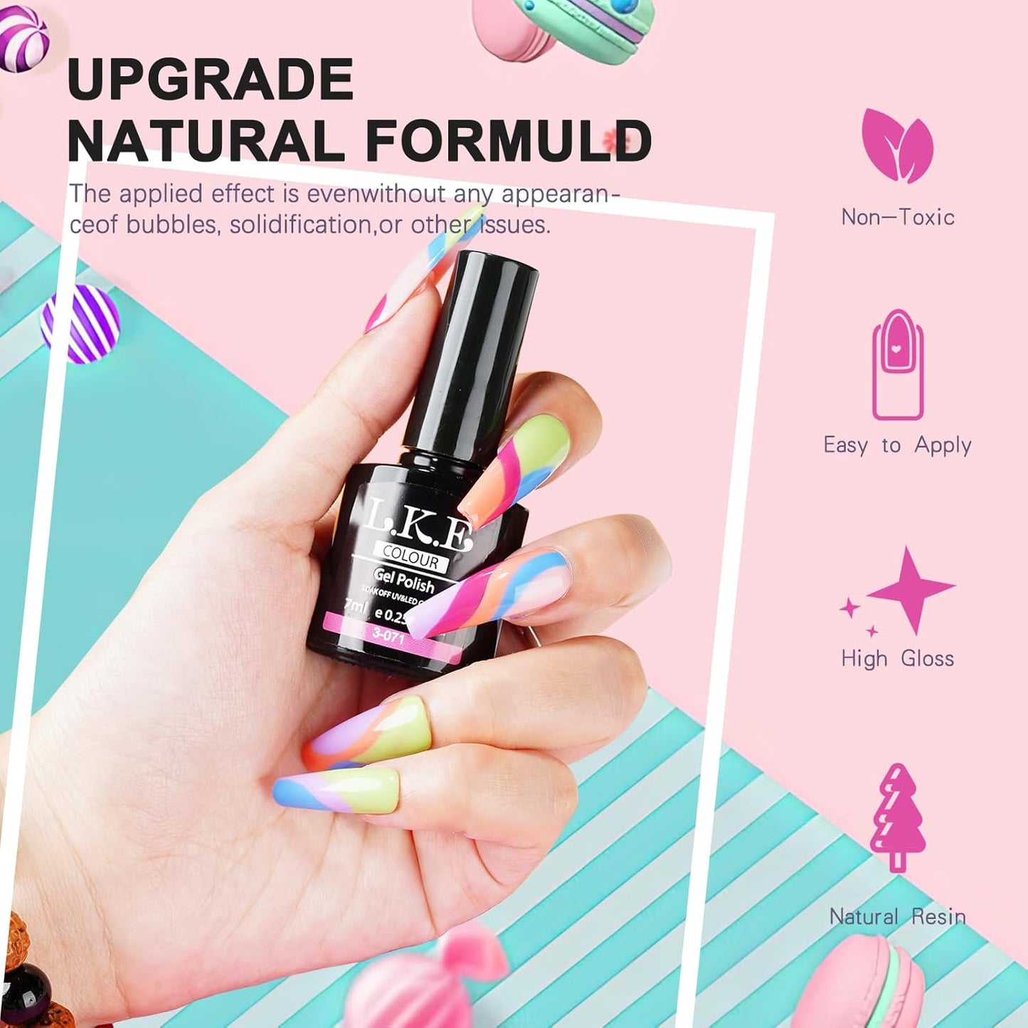 LKEE Gel Nail Polish Kit with U V Light 108W, 65 Pcs Gel Nail Polish Set All Season Gels Nail Kit Essential Manicure Tools for DIY Nails Art Gifts for Women (D3-36SET-SKU1-012001)