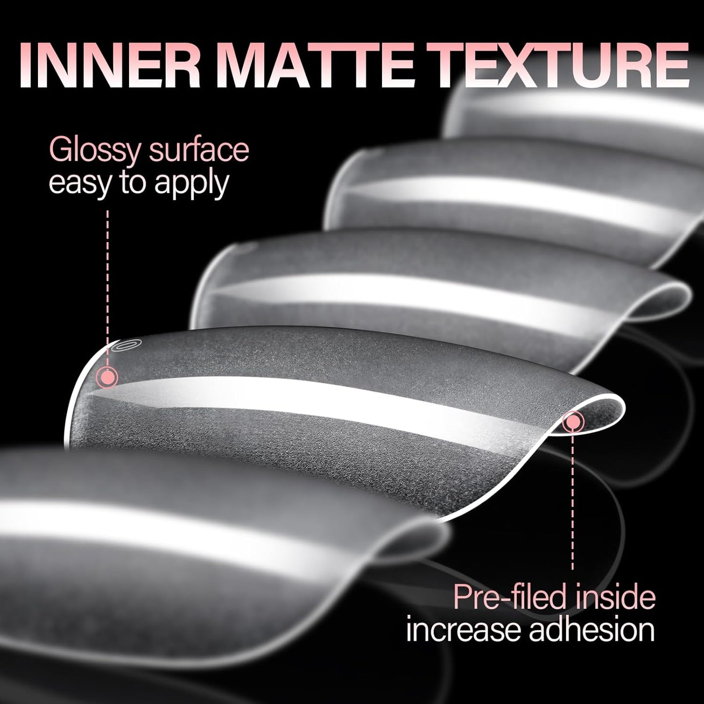 AILLSA Medium Coffin Nail Tips - Pre-shaped False Nail Tips Full Cover Matte Thickened Nails Tips, Fake Nails 450pcs 15 Sizes for DIY