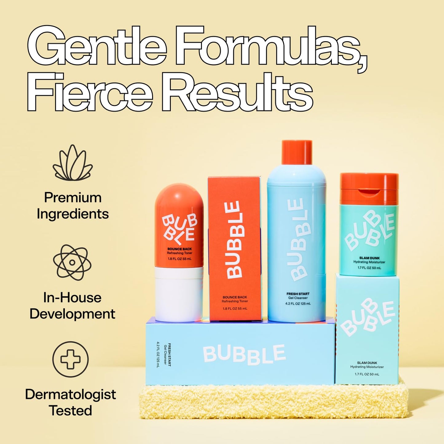 Bubble Skincare Fresh Start Gel Cleanser - Gentle Exfoliating Face Wash for Oily Skin - Formulated with Aloe Vera Juice + Caffeine to Protect and Soothe Complexion (50ml)