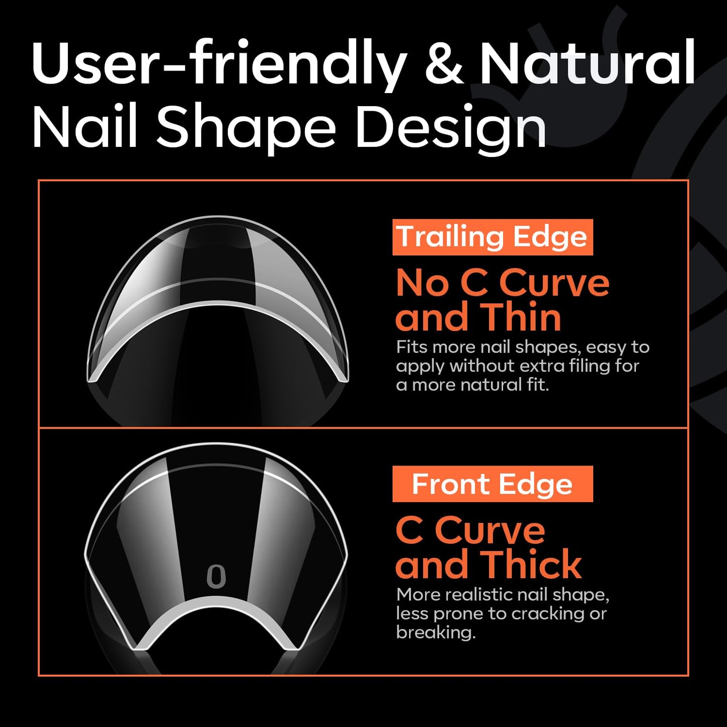 modelones XXL Long Coffin French Nail Tips, 504 PCS No C Curve Half Cover Clear Acrylic Fake Nails Tips Gel Pre-shaped 12 Sizes with Box