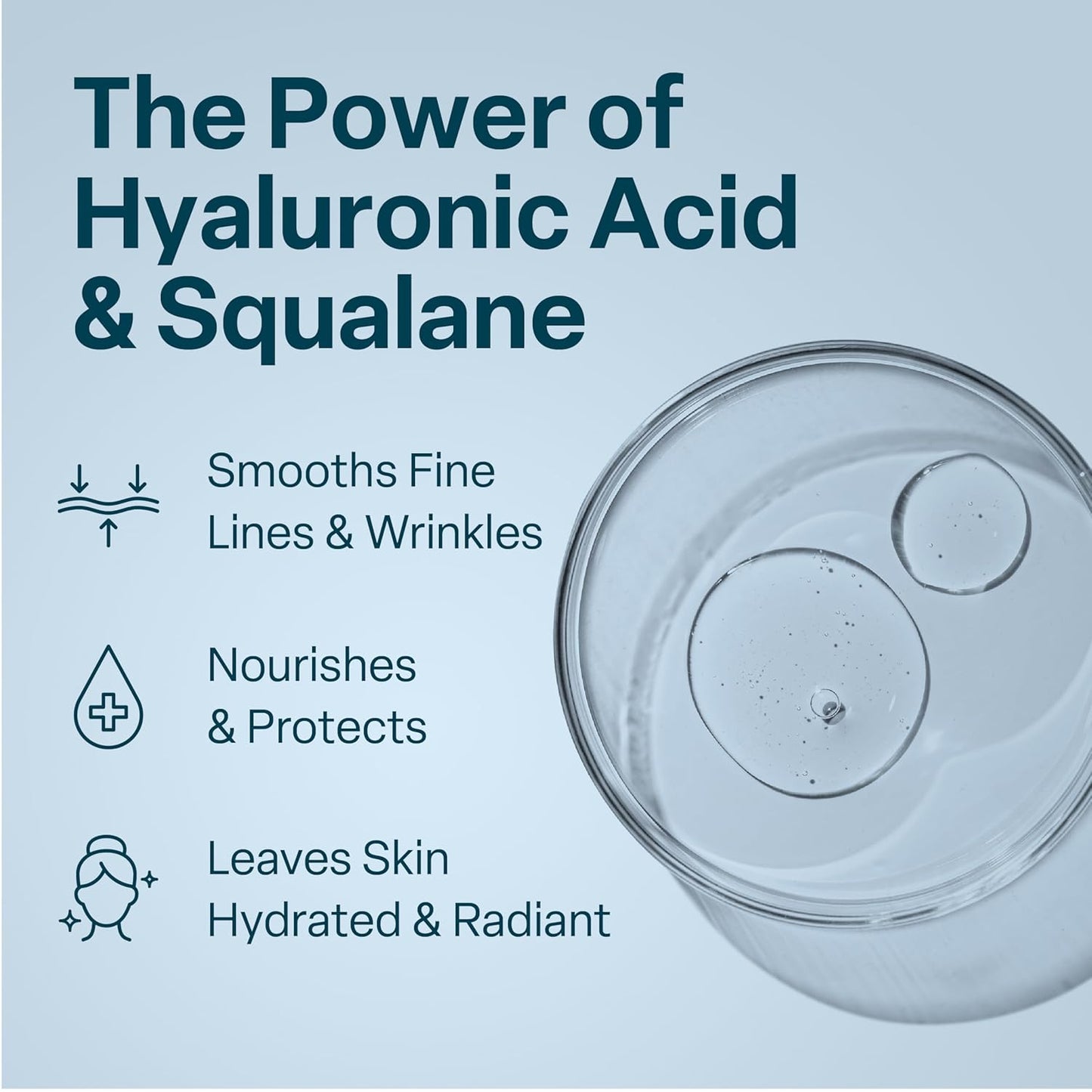 QRxLabs Plant-Based Squalane Face Moisturizer - 2 fl oz (60 mL) - Hyaluronic Acid Hydrating Cream for Face & Body - Moisturizing Cream with Vitamin B5 & Rice Protein - Silicone-Free Cruelty-Free