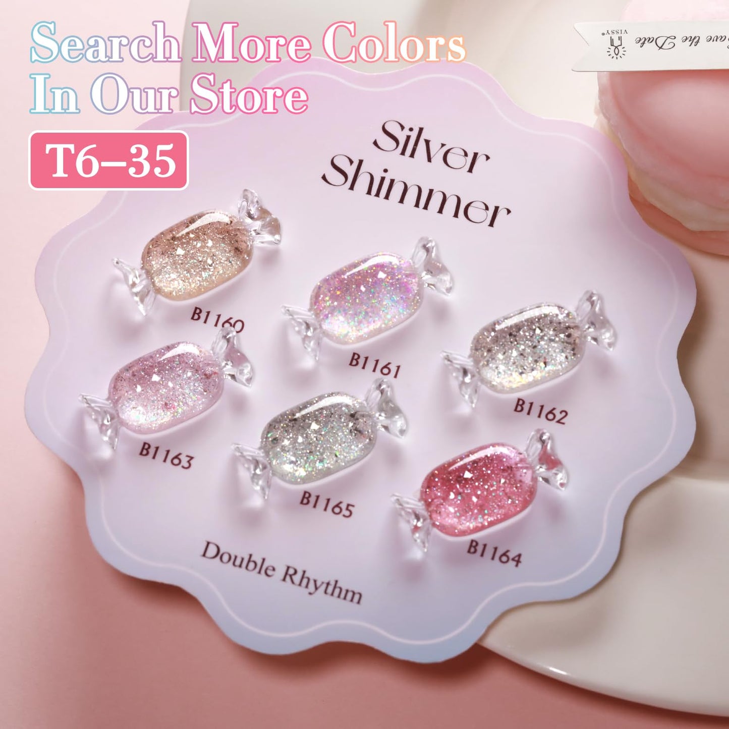 Double Rhythm 0.5Oz Glitter Gel Polish Shimmer Reflective Color for Nail Art Salon DIY Soak Off 15ml Nail Lamp Gel Polish at Home (Clear Silver-B1162)