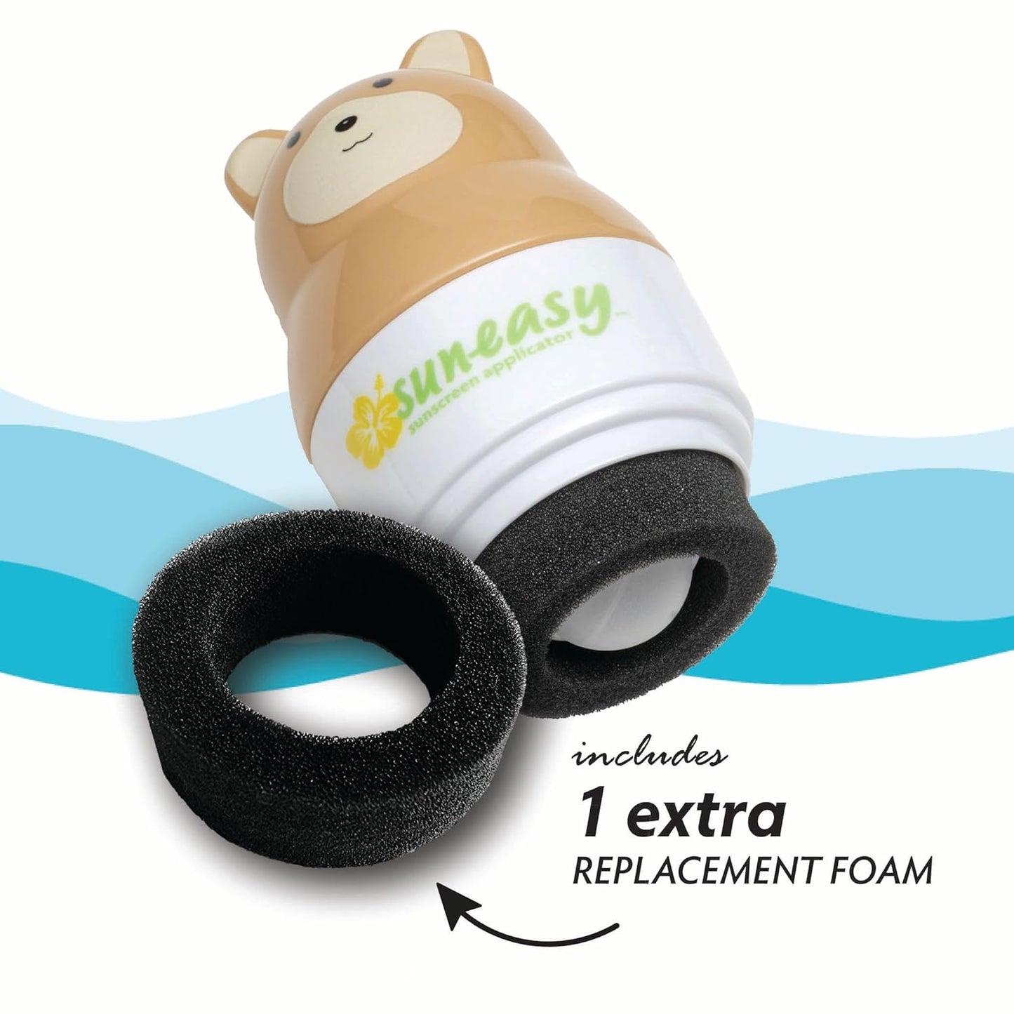 Sun-Easy Sunscreen Applicator, Refillable Roll-On with Sponge for Kids and Babies, Fun, Fast and Mess-Free application, Holds 100 ml, 2-pack