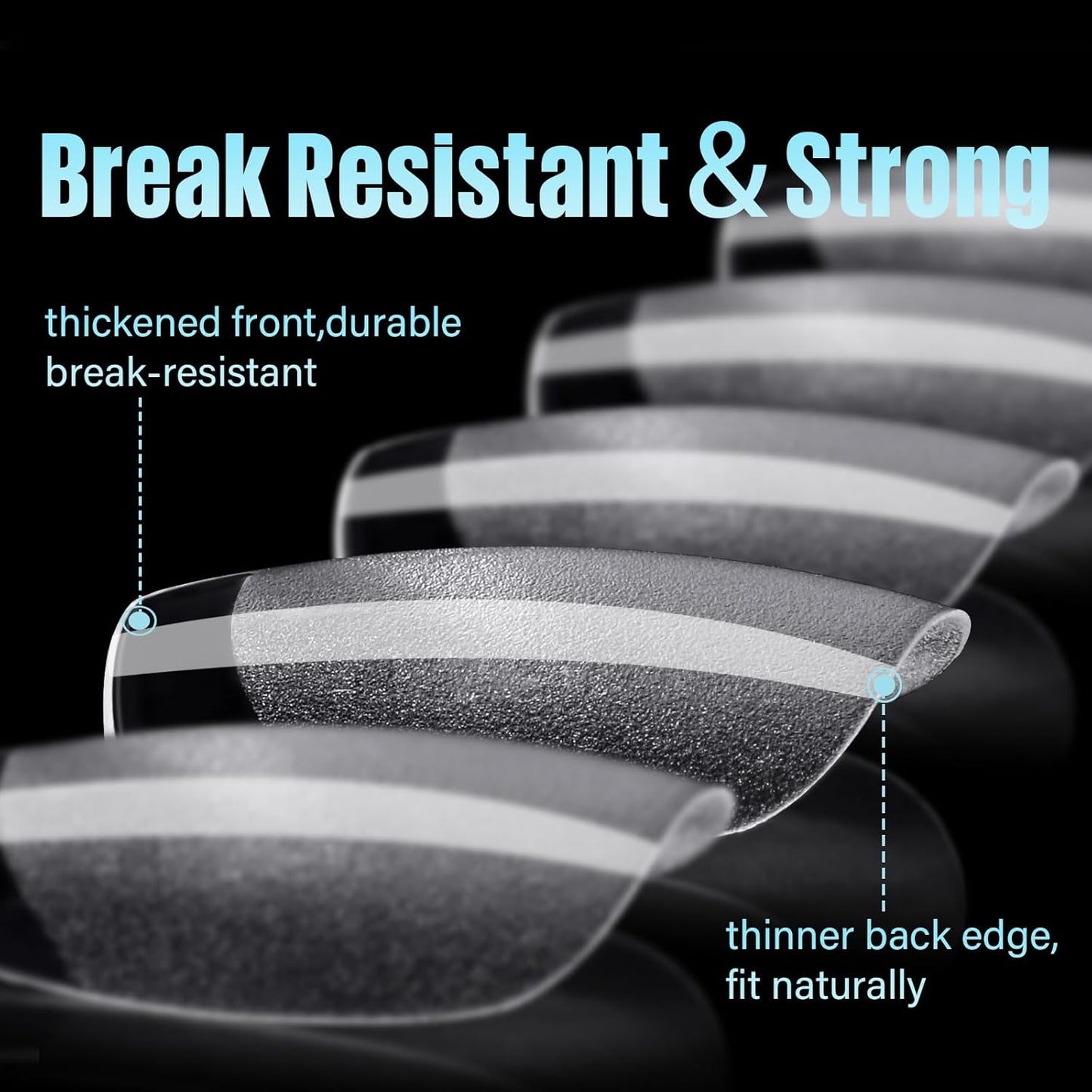 TOMICCA Short Coffin Nail Tips,240Pcs Soft Acrylic Nail Tips Full Cover,Gel Nails Tips Half Matte Press on Nails Clear Fake Nails Extension Tips for Salon DIY 12Sizes