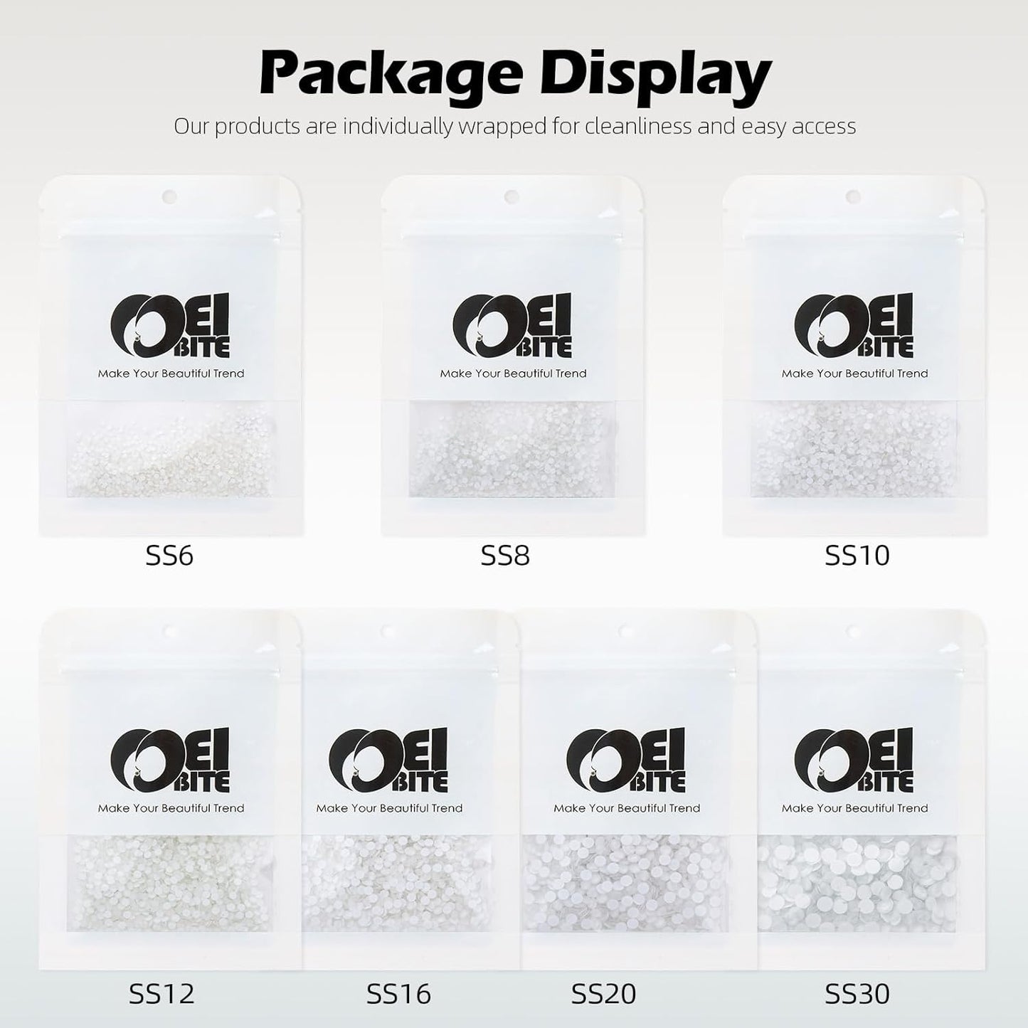 Neon White Flatback Rhinestones, Glass Rhinestones for Nail Art and Craft, Glue Fix, Loose Crystal Gemstones(Neon White, SS16, 1440pcs, 3.8-4.0mm)