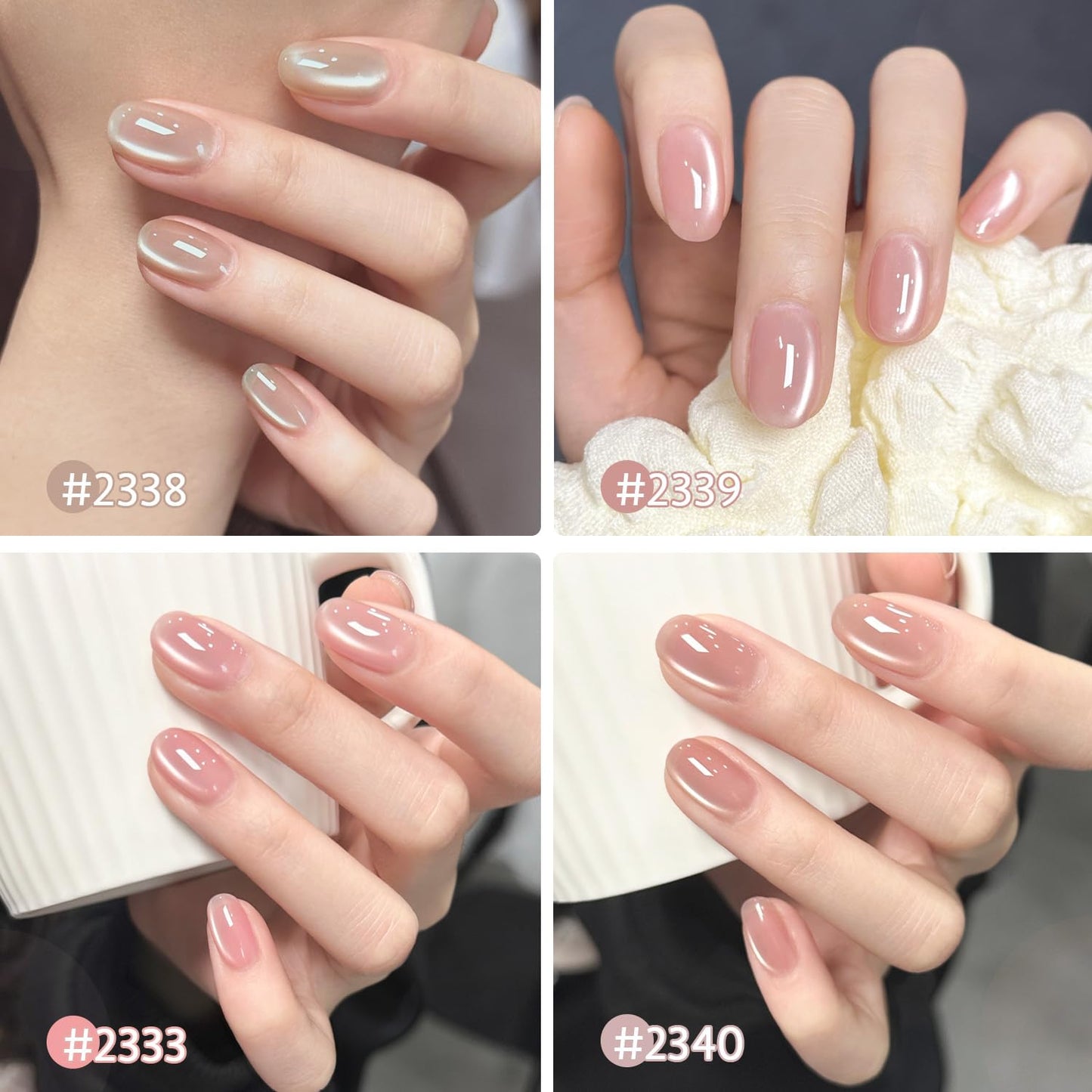 GAOY Cat Eye Gel Nail Polish Set with Magnet for Pink Brown Glitter Holographic Cat Eye, Salon Gel Manicure and Nail Art DIY at Home, Bright Moonlight