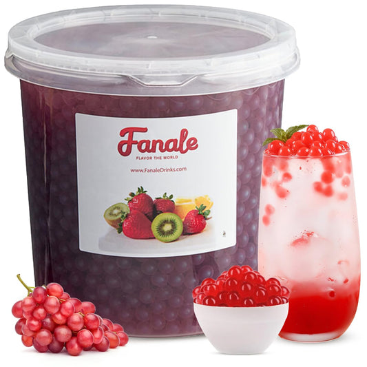 Fanale Grape Popping Boba Pearls, Vegan, Non GMO, Gluten Free, Fat Free, Perfect for Bubble Tea, Smoothies, Ice Cream, Desserts, and Beverages.