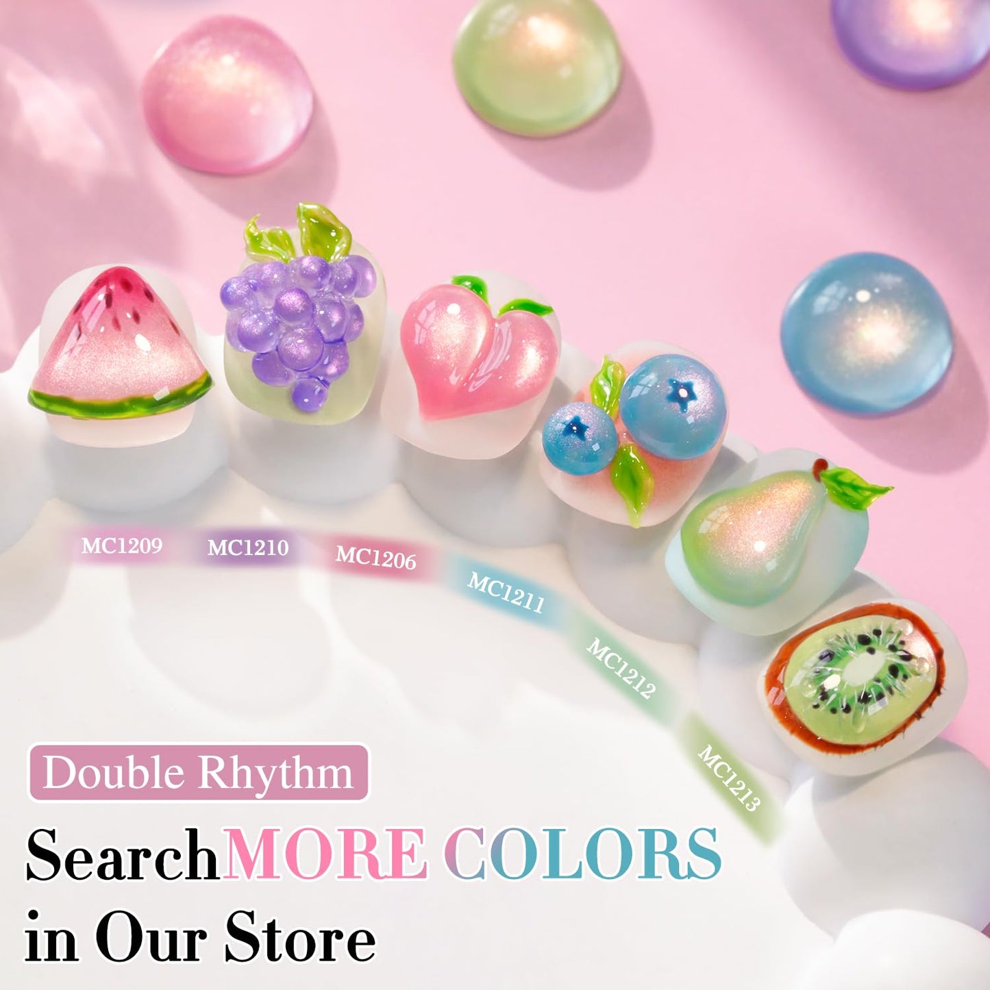 Double Rhythm 0.5 OZ Cat Eye Gel Polish with Magnet 15ML Holographic Glitter Shimmer Translucent Jelly Color Magnetic Nail Polish Salon DIY at Home (Light Purple-MC1209)